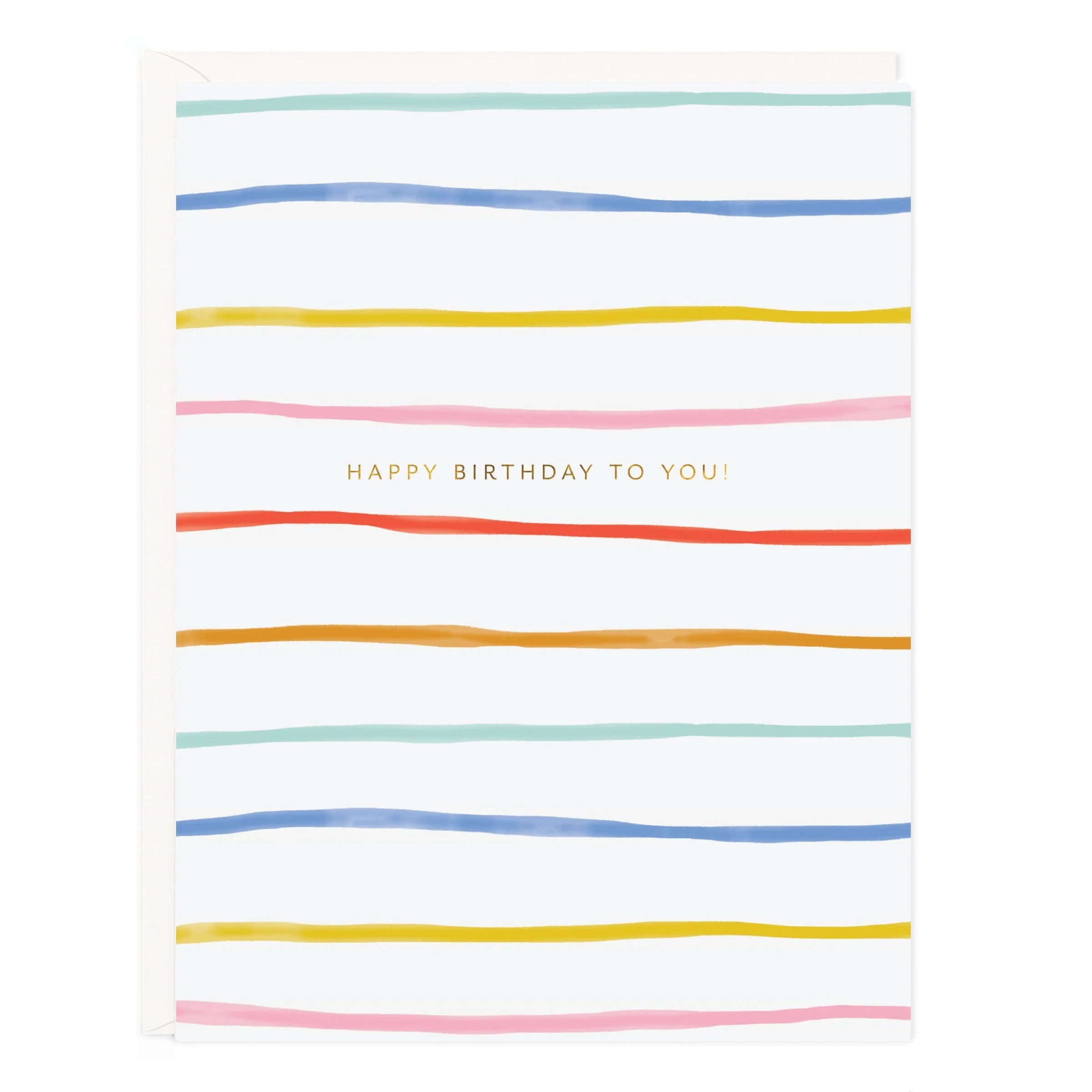 Happy Birthday Greeting Card with Colorful Stripes - Perfect for Parties, Celebrations & Special Occasions