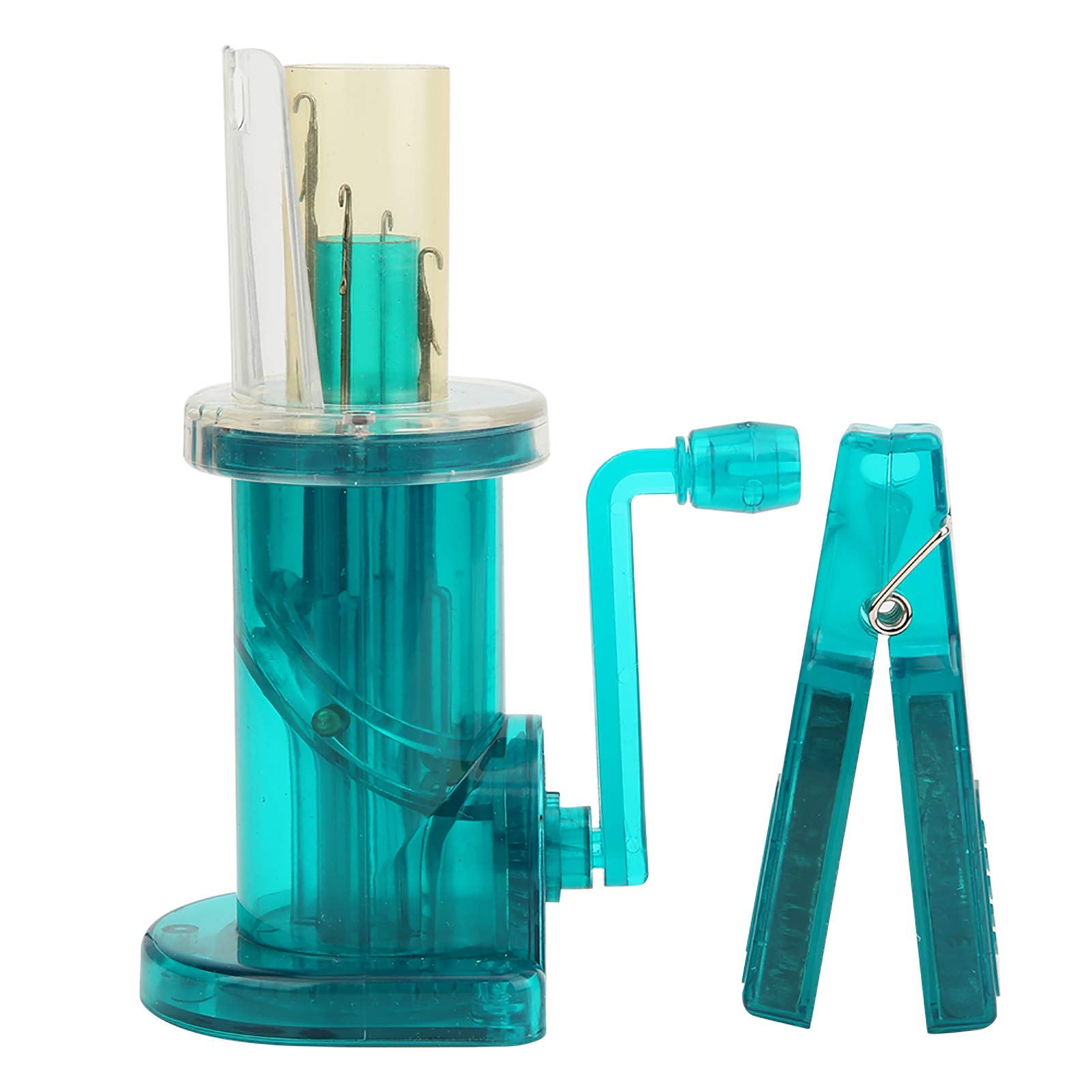 Manual Knitting Machine with Crochet Hook - DIY Hand Operated Knitting Spool for Sweaters, Bracelets & Crafts | Blue Knitting Sewing Tool Kit for Kids & Adults | Perfect for Home DIY Projects, Gift Making & Creative Hobbies