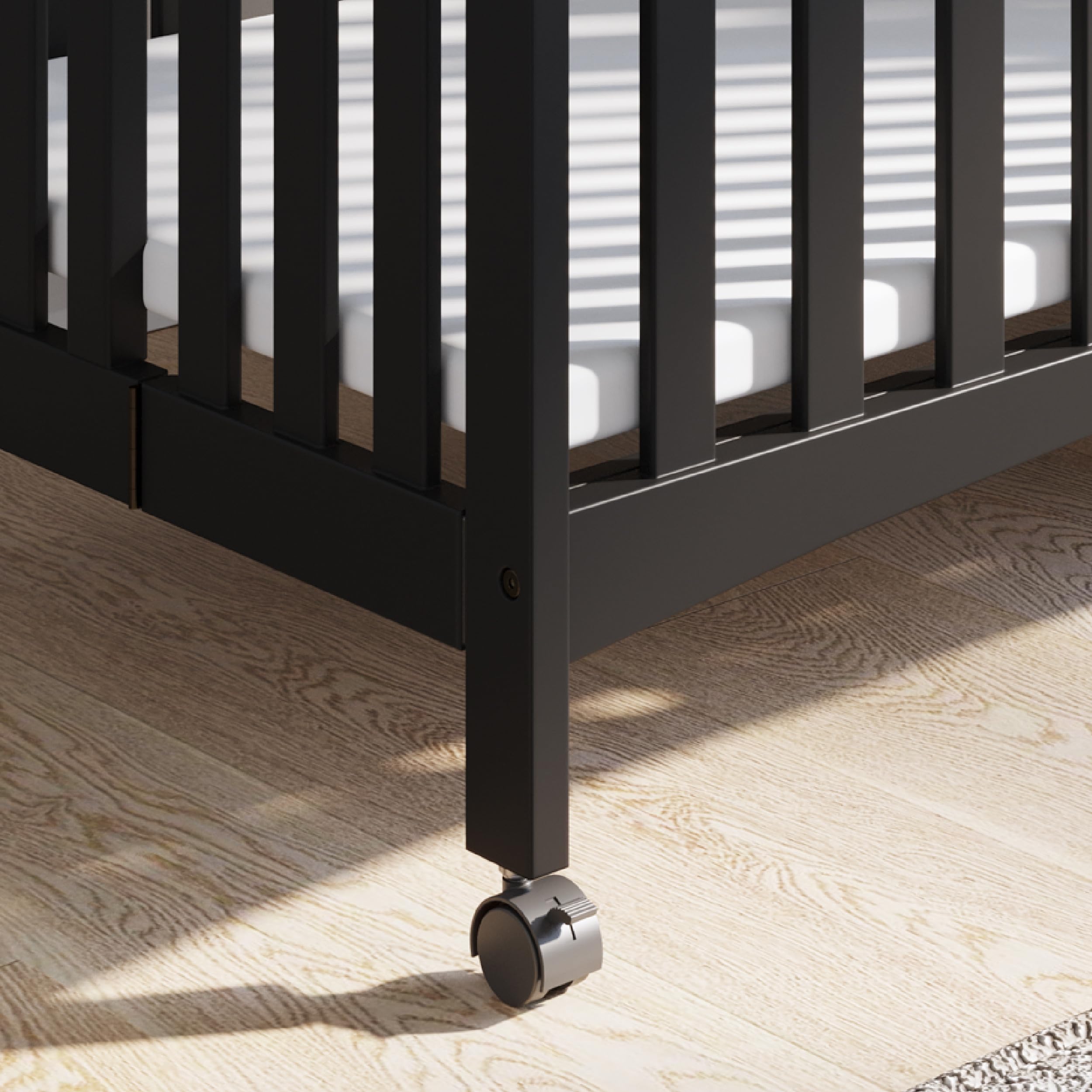 Child Craft London Mini Compact Folding Portable Crib with 2