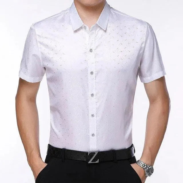 Premium Reynolds Striped Silk Shirt for Men - Luxury Business & Formal Wear - Perfect for Office, Weddings & Special Occasions