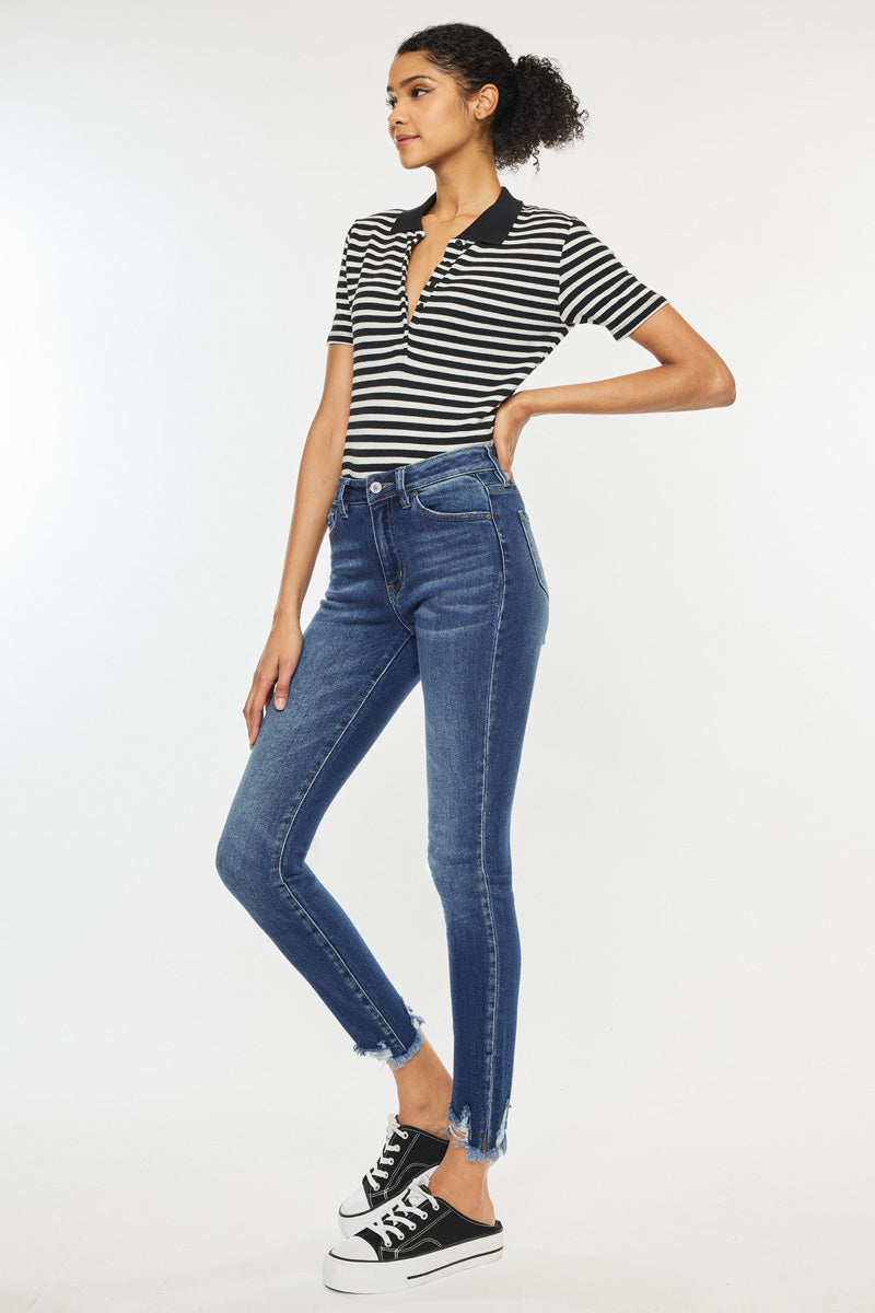 Jay High Rise Ankle Skinny Jeans for Women - Stretchy Denim Pants, Slim Fit, Comfortable & Trendy - Perfect for Casual Outfits, Workwear & Night Out