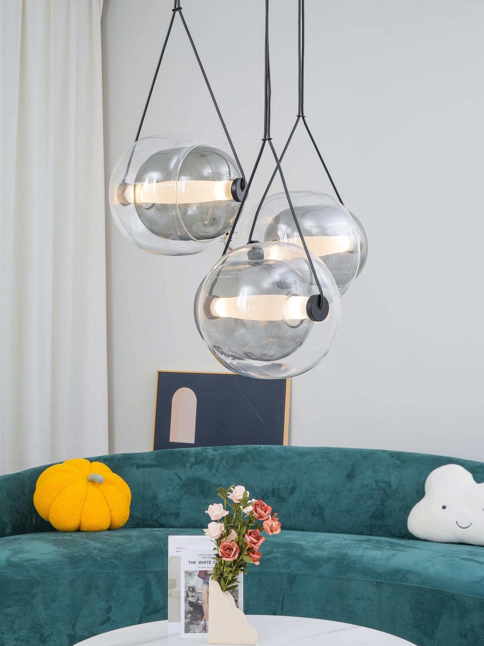 Elegant Cello Glass Pendant Light - Modern Ceiling Lighting Fixture for Dining Room, Kitchen Island & Bedroom Decor