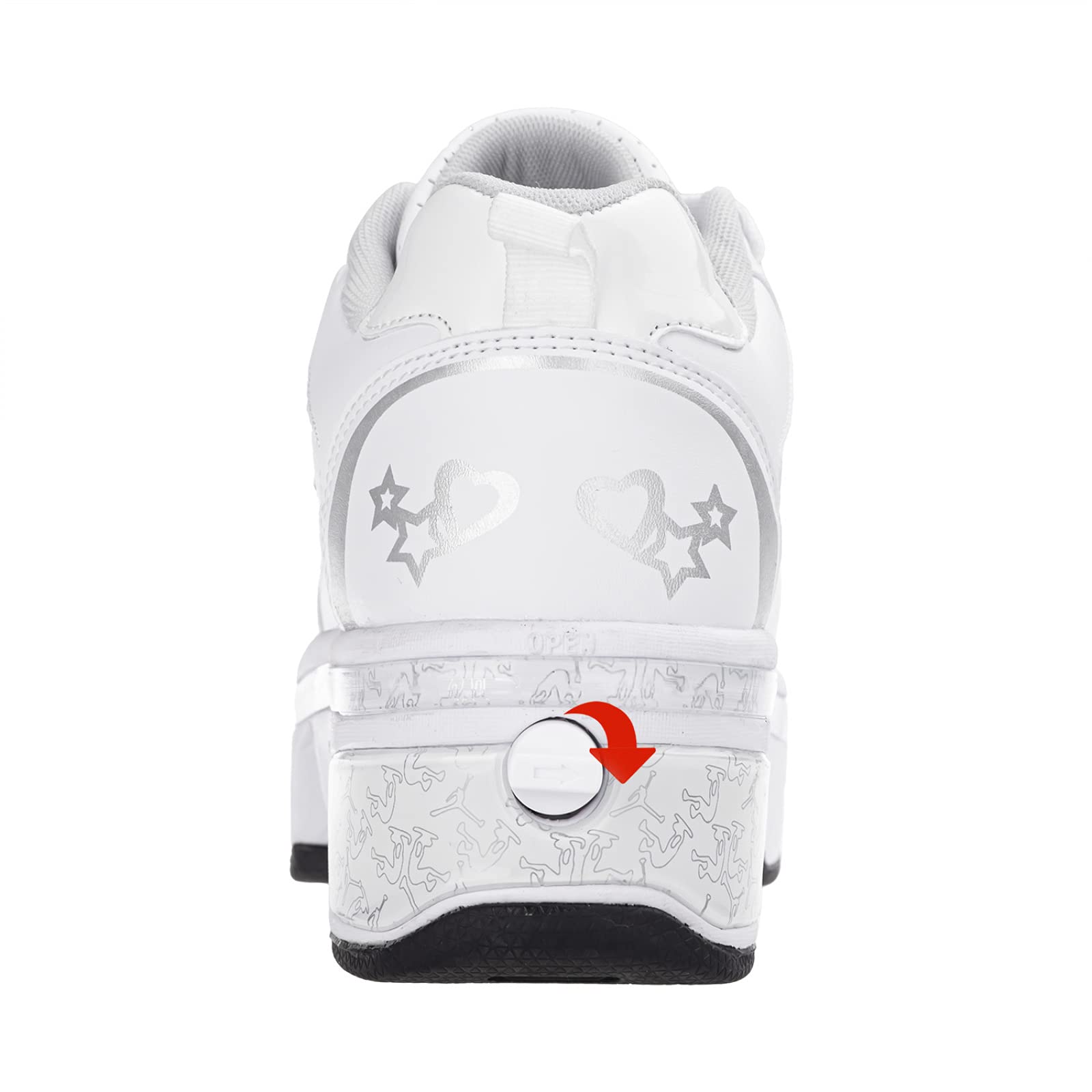 PLMOKN Women's Retractable Roller Skates - Adjustable Outdoor Roller Shoes for Girls & Women, White EU 41/US 9.5 - Perfect for Fitness, Commuting & Fun Outdoor Activities