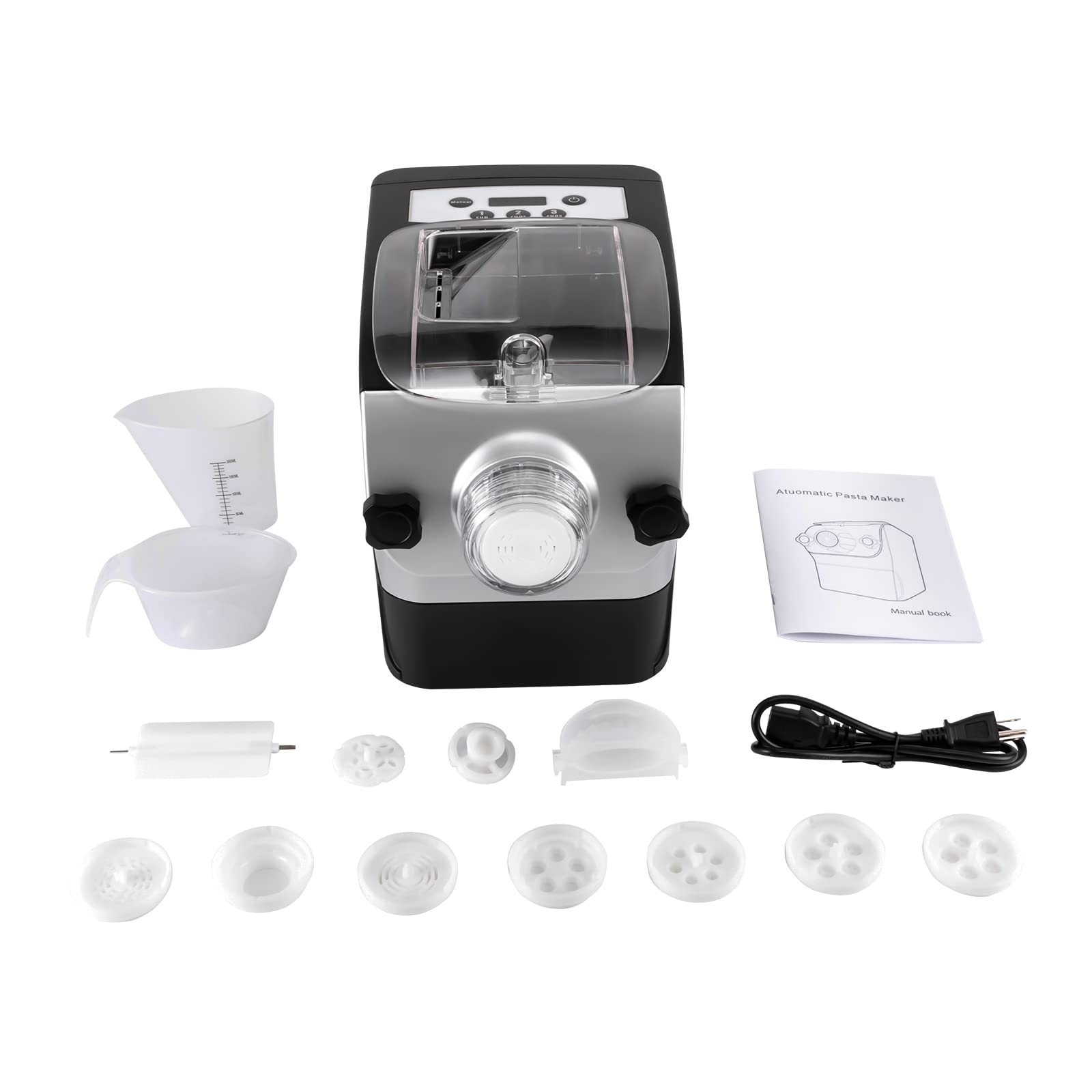 Electric Pasta Maker Machine with LED Display - 8 Pasta Shapes for Homemade Noodles, Dumpling Wrappers & More | Perfect for Italian Cuisine, Family Dinners & Home Kitchen Use