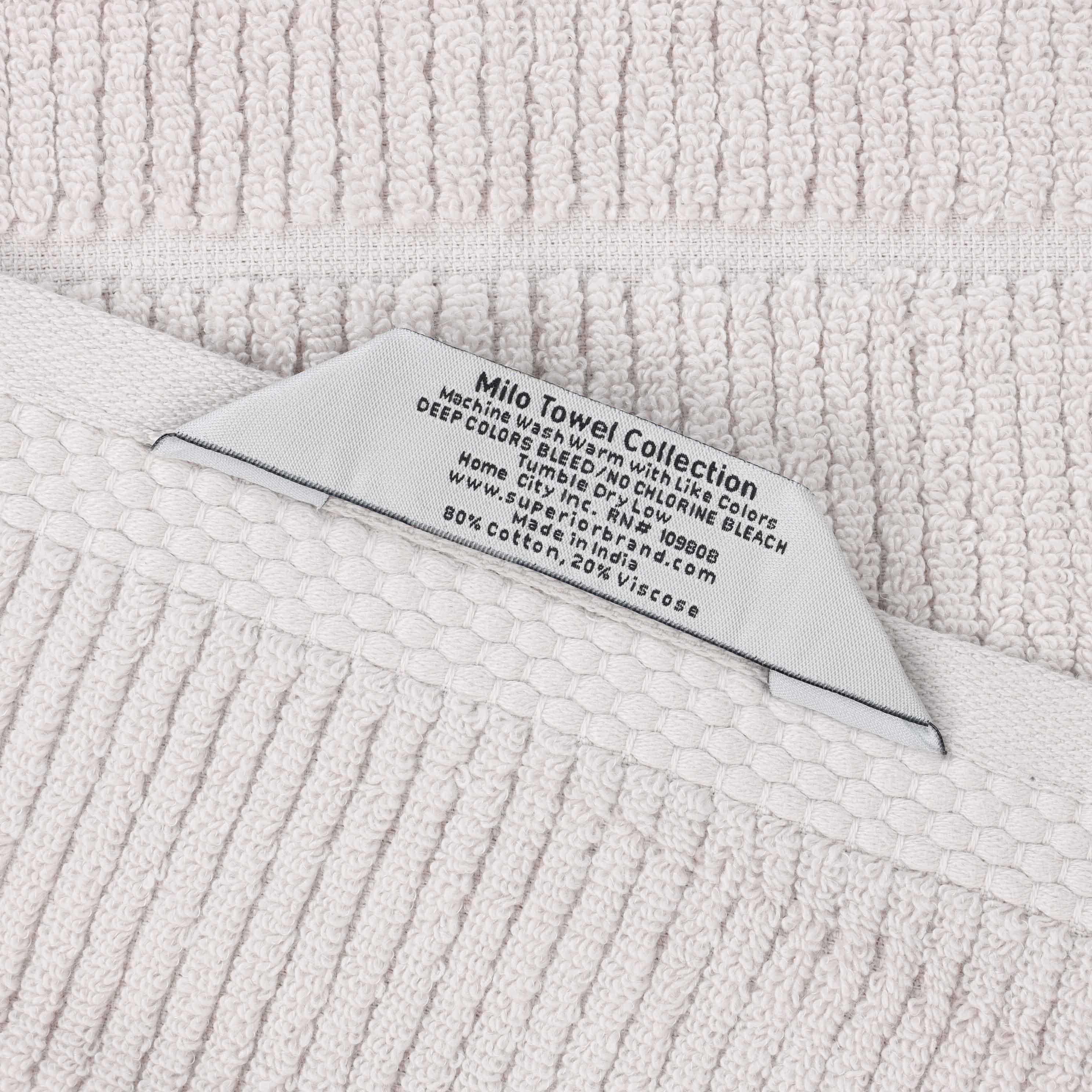 Milo Smart Twist Cotton Solid Ribbed Design Bath Sheets, Set of 2 - Ultra Soft & Absorbent Luxury Towels for Spa, Bathroom & Beach Use