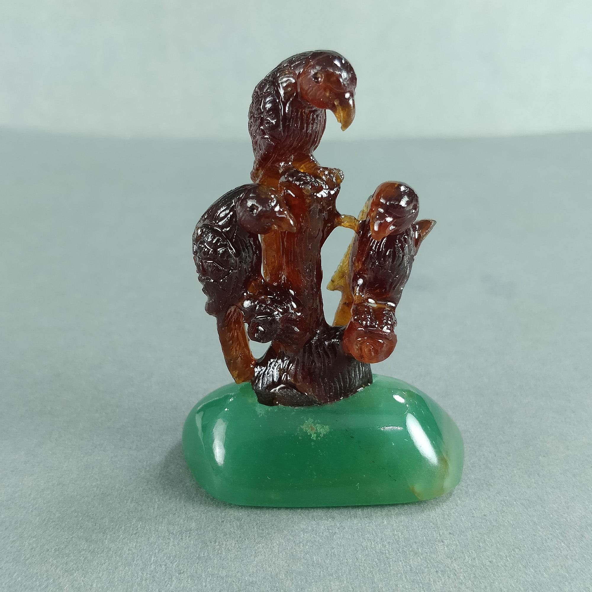 Natural Hessonite Garnet Gemstone Bird Carving - 218.50cts Untreated Cinnamon Hessonite with Quartzite - 63x43mm Handcrafted Jewelry for Meditation & Spiritual Healing