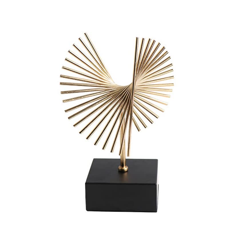Nordic Minimalist Geometric Metal Statue Table Decor - Small Modern Abstract Home Accessories for Living Room & Study | Perfect for Shelf Display, Coffee Table Centerpiece, and Office Desk Decor