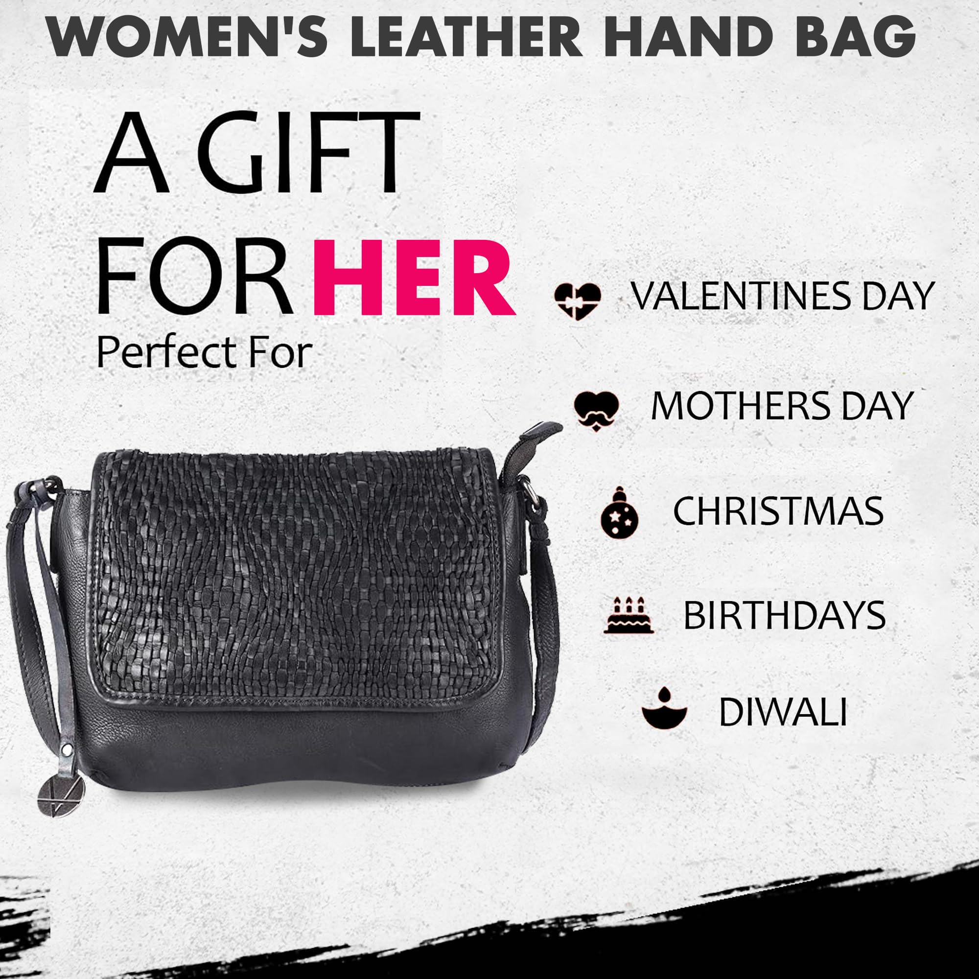 Genuine Leather Crossbody Sling Bags for Women - Trendy Casual Office Purse with Adjustable Strap - Perfect for Work, Travel & Everyday Use