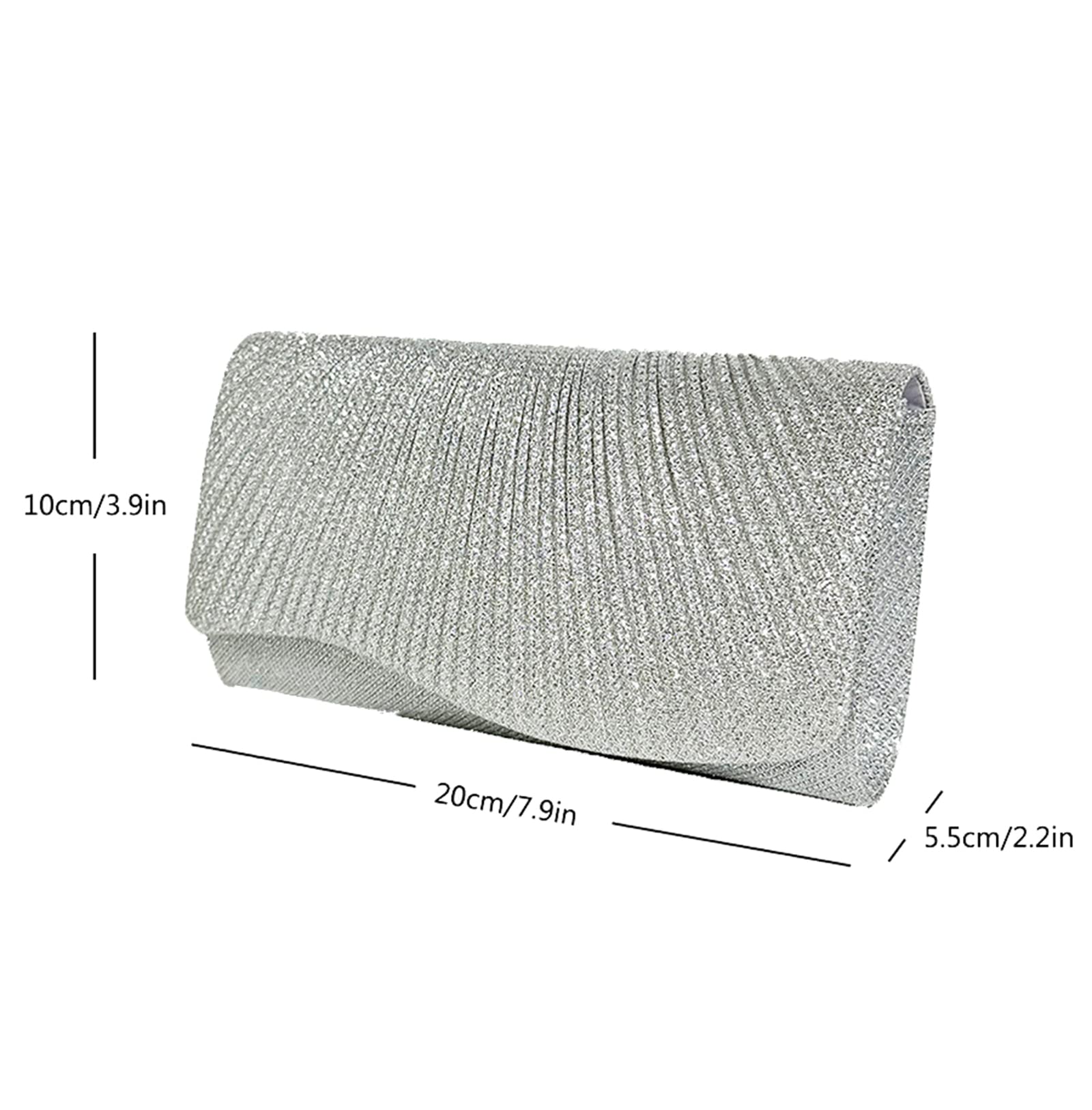 Sparkly Sequin Envelope Clutch Purse for Women - Elegant Evening Bag with Chain for Party, Prom, Wedding & Bridal Events | Perfect for Cocktail Parties, Date Nights & Special Occasions