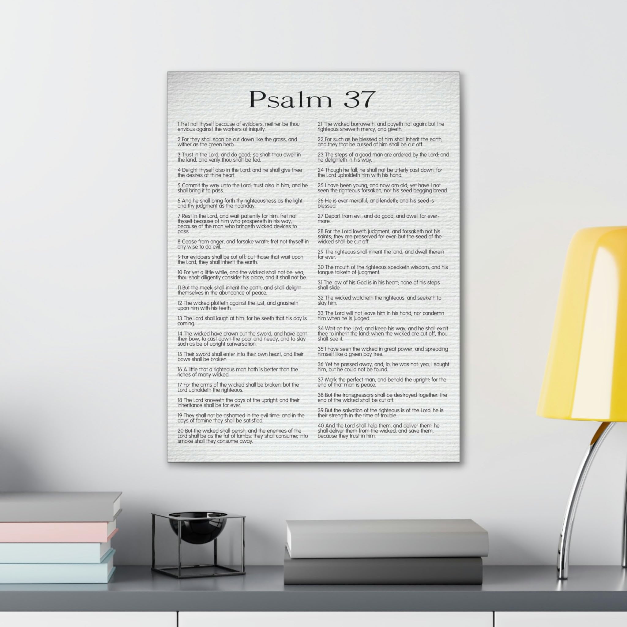 Bible Verse Canvas Art - Psalm 37 Delighting in His Righteousness - Christian Home Decor & Religious Gift for Weddings, Baptisms & Church Wall Decor