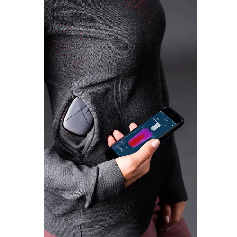 Odlo Men's Heated Ski Base Layer 1/2 Zip - Thermal Underwear for Cold Weather - Perfect for Skiing, Snowboarding & Winter Outdoor Activities