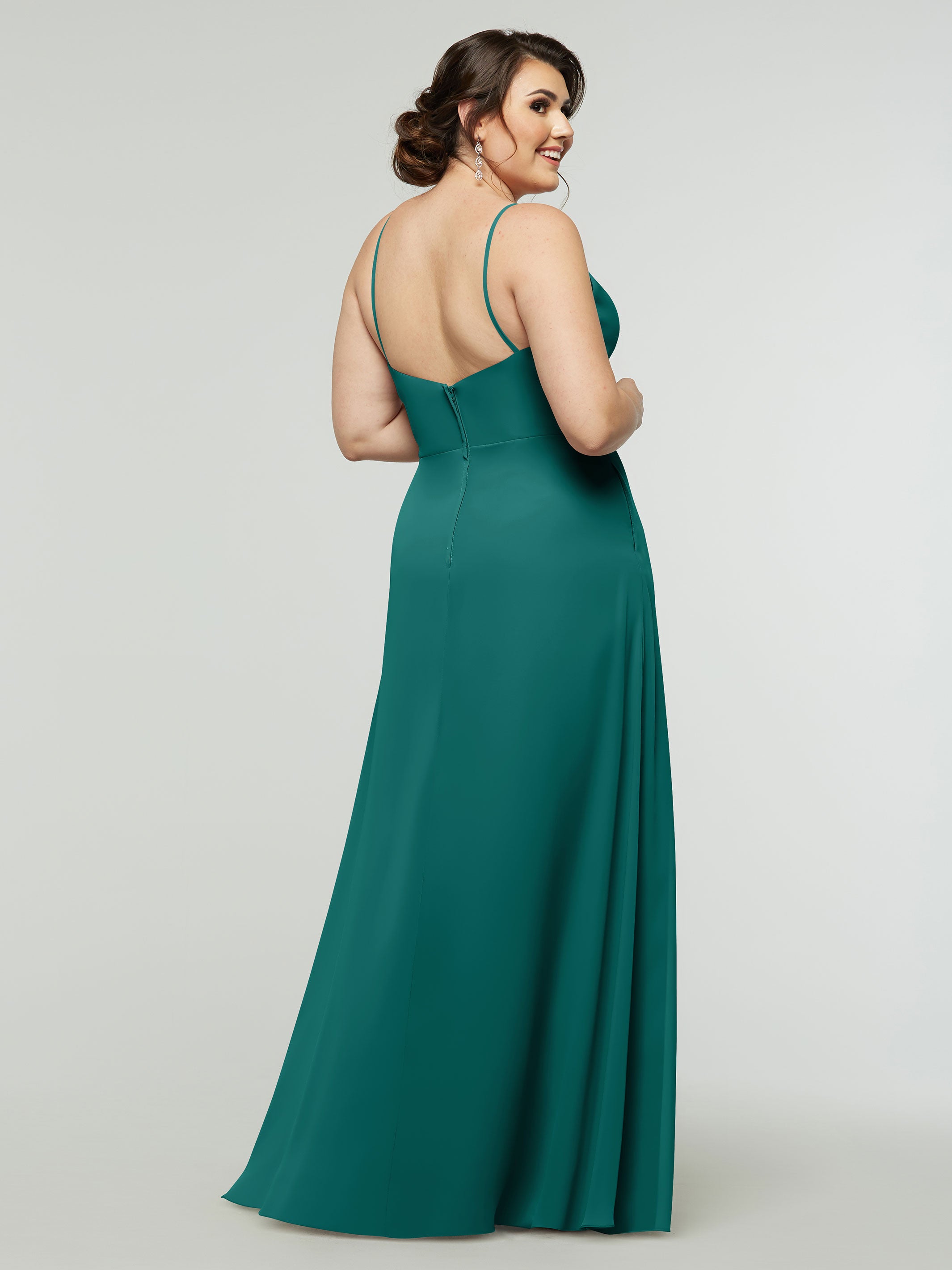 Elegant 80182 Chiffon A-Line Bridesmaid Dress with V-Neck & Spaghetti Straps - Perfect for Weddings, Prom & Formal Events