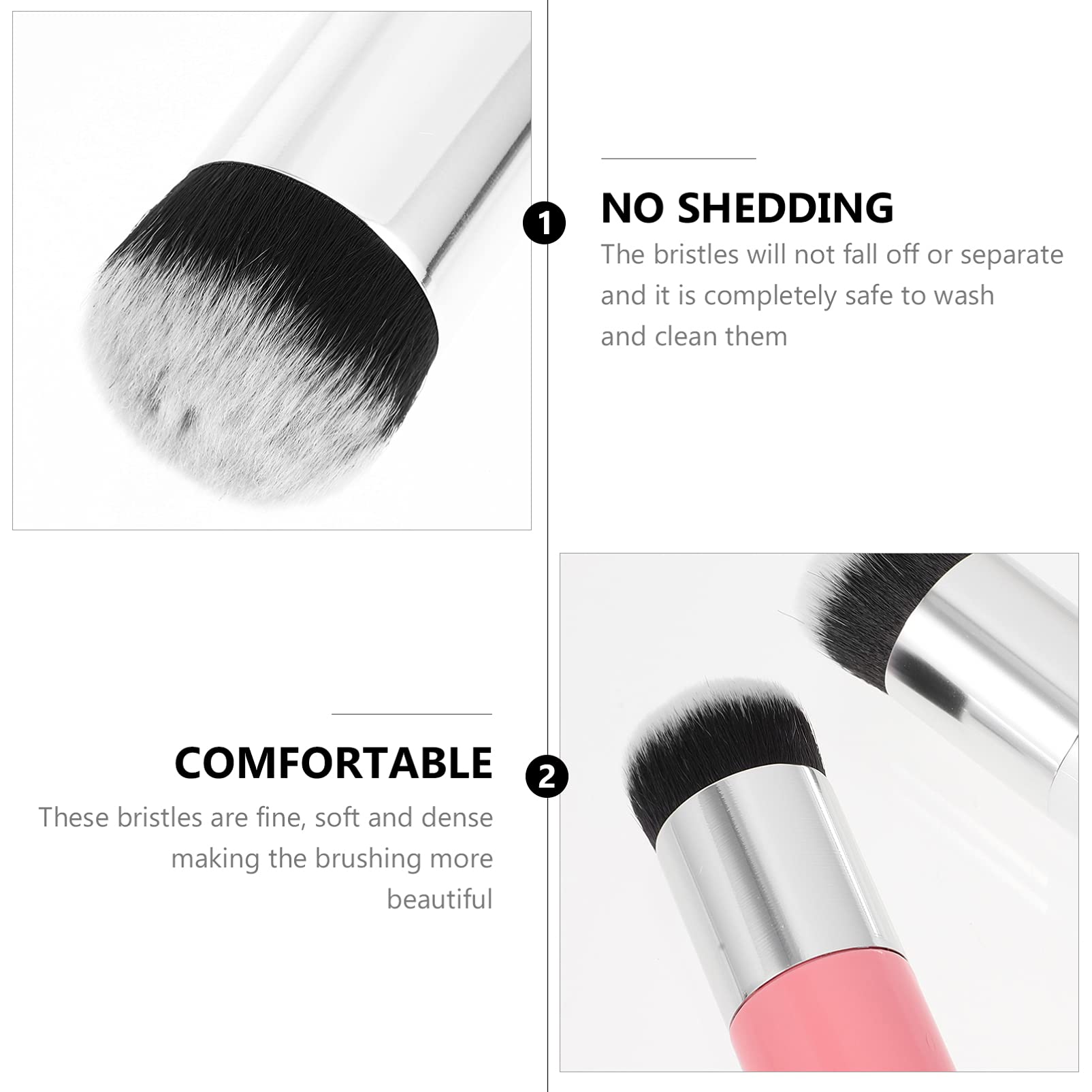 FOMIYES 4-Piece Makeup Brush Set - Foundation Brush, Bronzer Brush, Blush Brush, Travel Makeup Kit with Soft Synthetic Fibers for Flawless Face Makeup Application | Perfect for Daily Use, Professional Makeup Artists & On-The-Go Touch-Ups