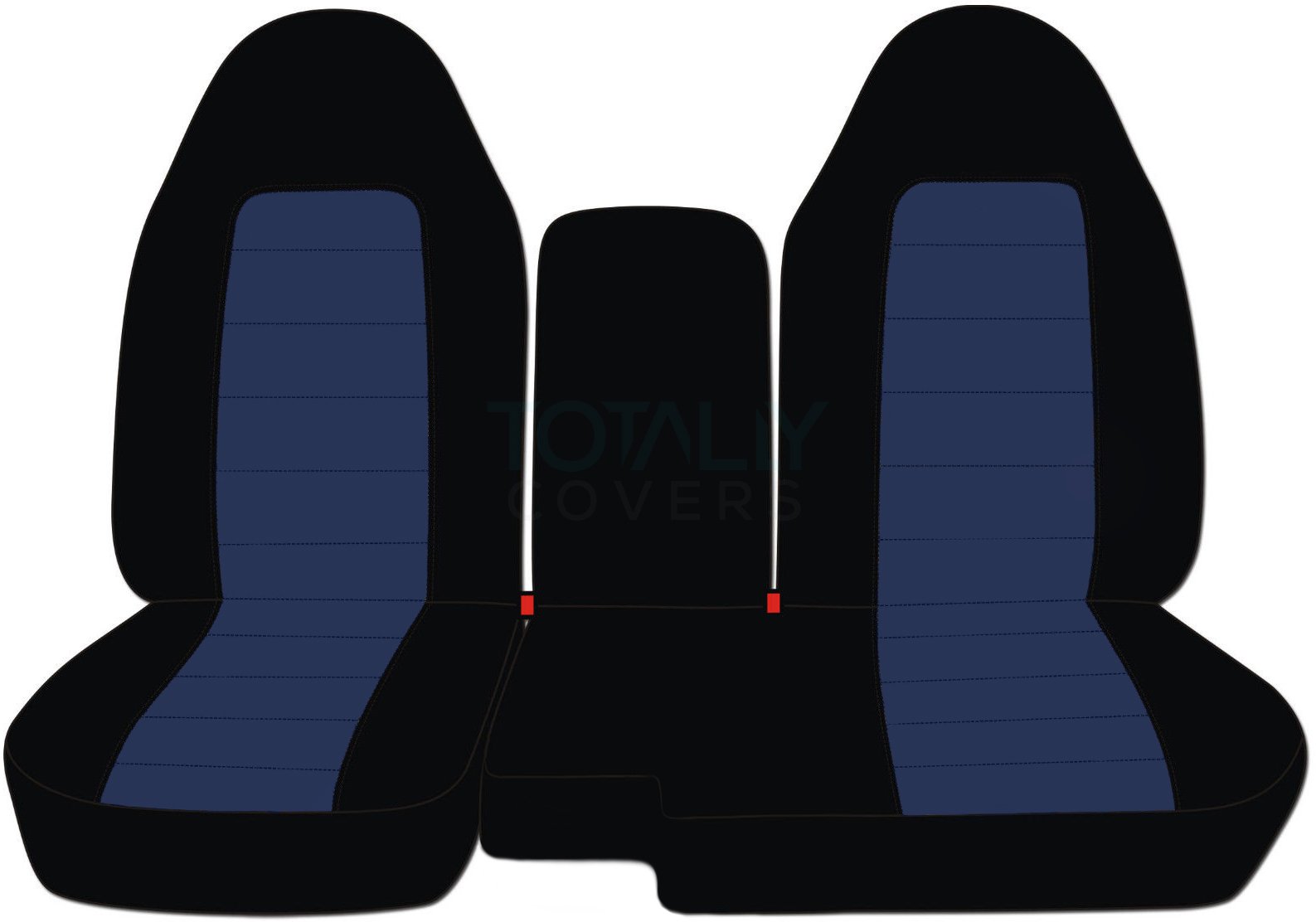 1991-1997 Ford Ranger Explorer & Mazda Navajo B-Series Custom Fit Seat Covers - 60/40 Split Bench with Center Console Cover - Black & Navy Blue Two-Tone Design - Perfect for Truck & SUV Protection, Road Trips and Off-Road Adventures