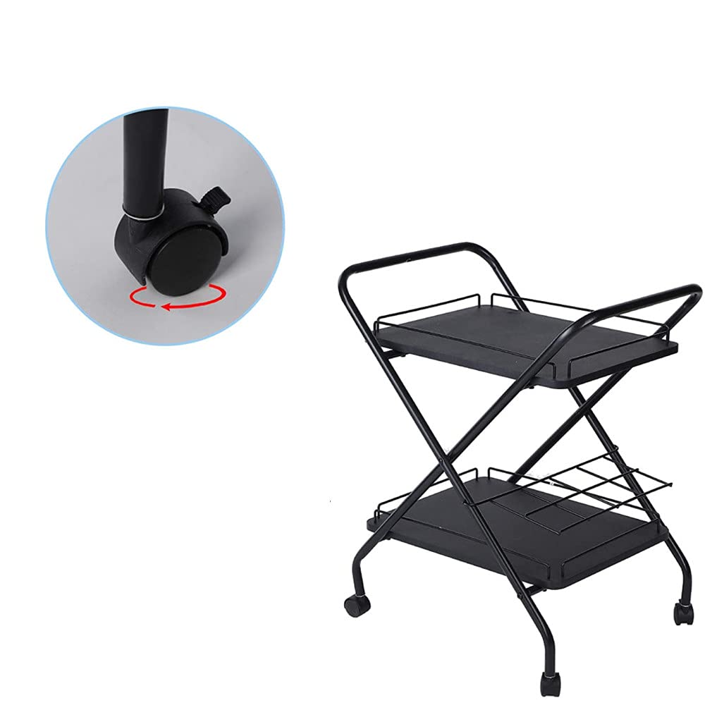 HomVent Rolling Bar Cart with Wine Rack - 2-Tier Wooden Trays Metal Serving Trolley for Kitchen, Hotel & Restaurant - Mobile Kitchen Cart for Wine, Tea & Beverage Serving - Perfect for Home Entertaining, Commercial Use & Party Hosting