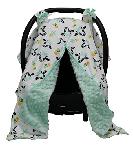 Heifer Cow & Cactus/Mint Minky Dot