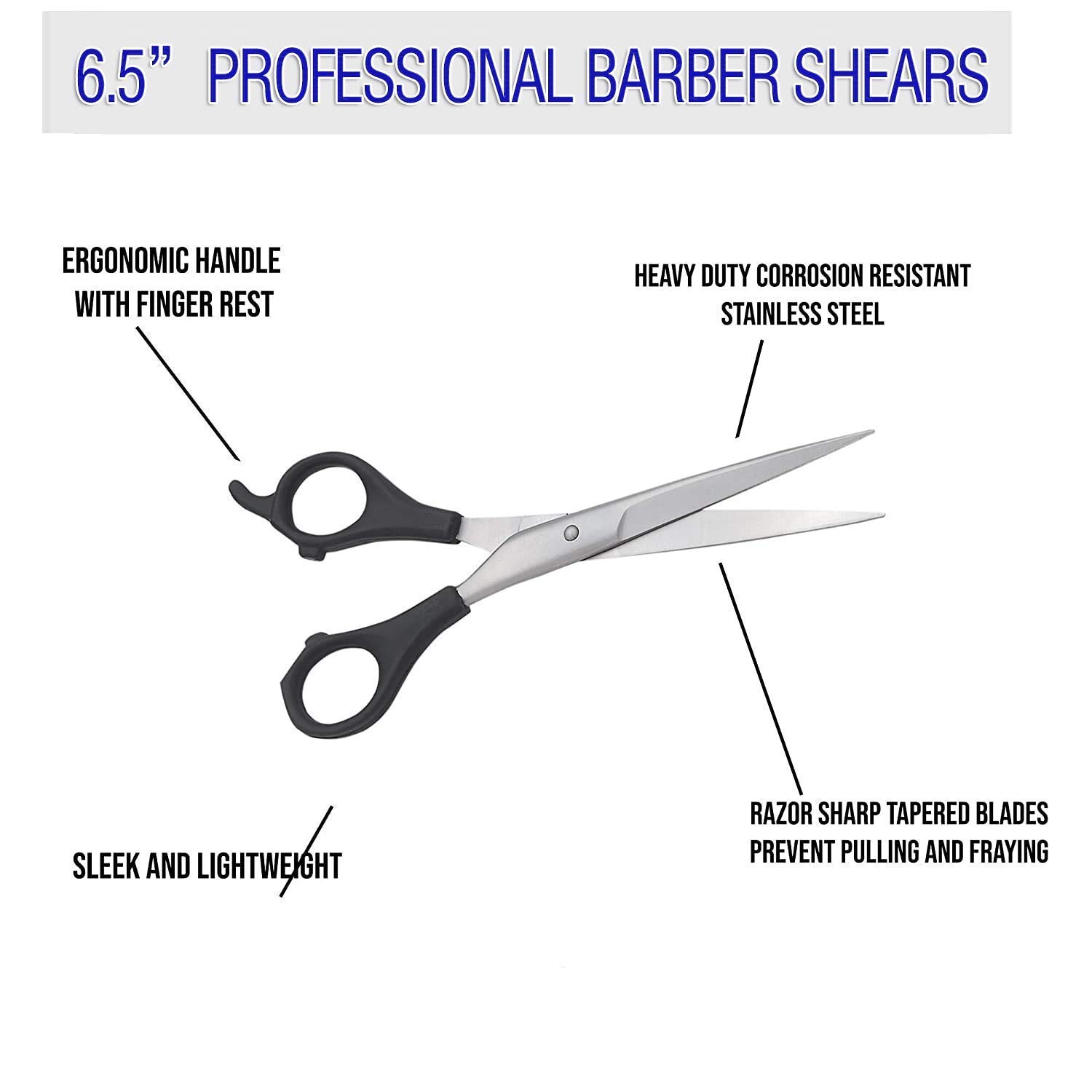 Professional Hair Cutting Scissors - Stainless Steel Salon Barber Shears for Precision Styling & Haircuts - Perfect for Salon Professionals, Barbers & Home Use