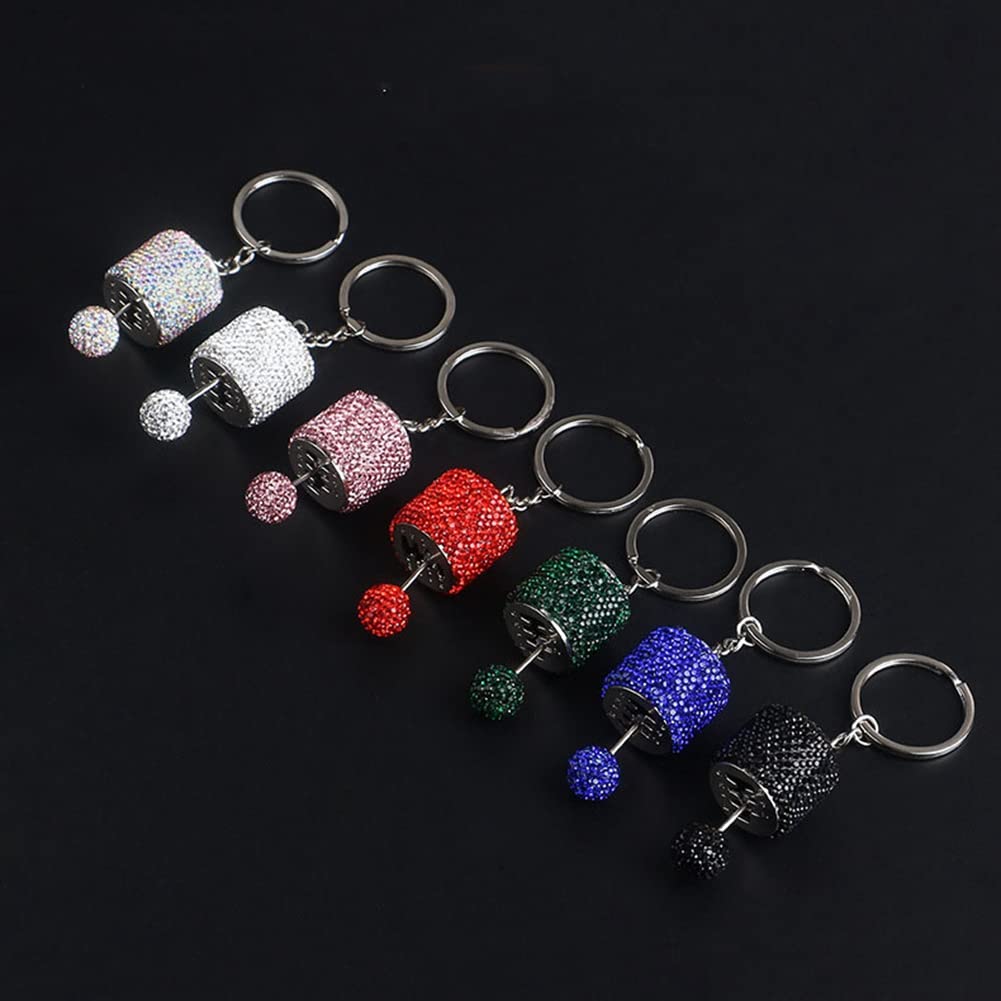 Bling Diamond-Encrusted Car Gear Shifter Keychain - Stylish Auto Gearbox Key Ring for Cars & Trucks - Perfect Gift for Car Enthusiasts & Gear Lovers (Use for Keys, Bags, Zippers & More)