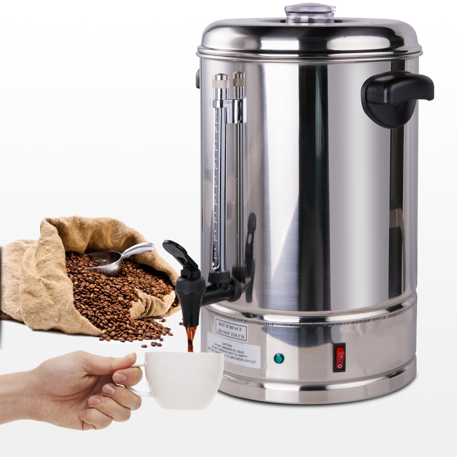 Premium Commercial Coffee Maker & Hot Water Dispenser - Large Capacity Coffee Urn for Events, Catering & Offices - Perfect for Weddings, Parties & Business Meetings
