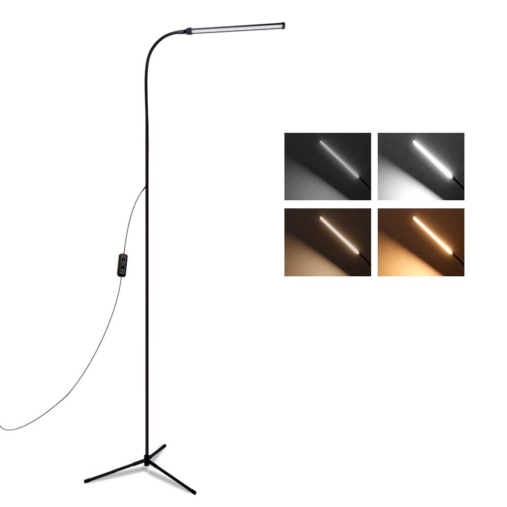 360° Flexible Gooseneck LED Floor Lamp - Adjustable Brightness Dimmable Reading & Desk Light for Living Room, Office, Study - Modern Task Lighting with Sturdy Tripod Base (Perfect for Reading, Working, and Home Decor)