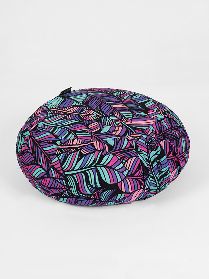 Organic Cotton Buckwheat Meditation Cushion - Round Floral Zafu Pillow for Yoga, Meditation & Home Decor | Eco-Friendly Yoga Studio Accessory