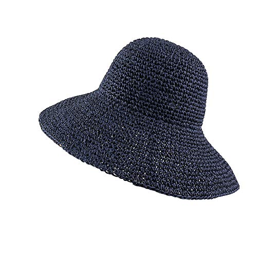 Women's Wide Brim Straw Sun Hat - Handmade Retro Floppy Beach Hat for Summer & Fall - UV Protection Outdoor Sun Hat for Beach, Garden, and Travel Accessories