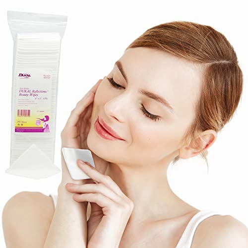 Dukal 4x4 Inch Esthetic Wipes - 200 Count Non-Woven Cosmetic Pads | 4-Ply Rayon/Poly Blend, Lint-Free & Absorbent Facial Pads | Soft Makeup Remover Wipes for Professionals | Perfect for Spa, Salon & At-Home Skincare Routines
