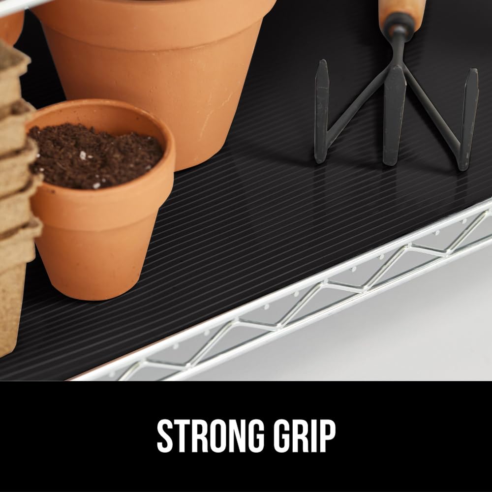 GORILLA GRIP DuraGuard Non-Adhesive Shelf Liner - 20x30 Inch Waterproof Cabinet Liner for Kitchen Drawers, Refrigerator, Pantry, Bathroom & Closet Storage - BPA Free Durable Plastic Shelf Protector (Jet Black) - Perfect for Organizing and Protecting Surfaces in Home & Office
