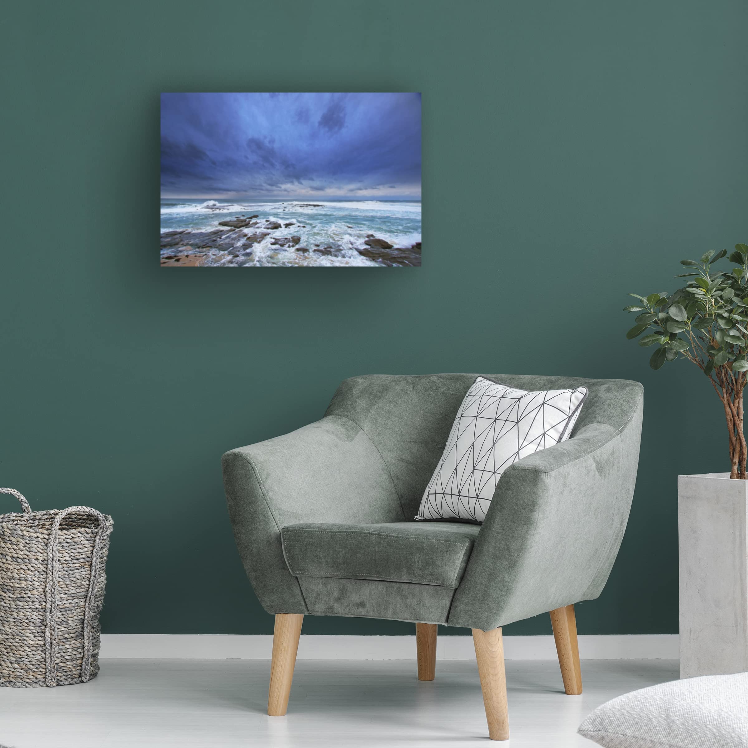 Trademark Fine Art 'When The Sky is Blue' Canvas Wall Art by Beata Czyzowska - Blue Landscape Painting for Living Room, Bedroom & Office Decor