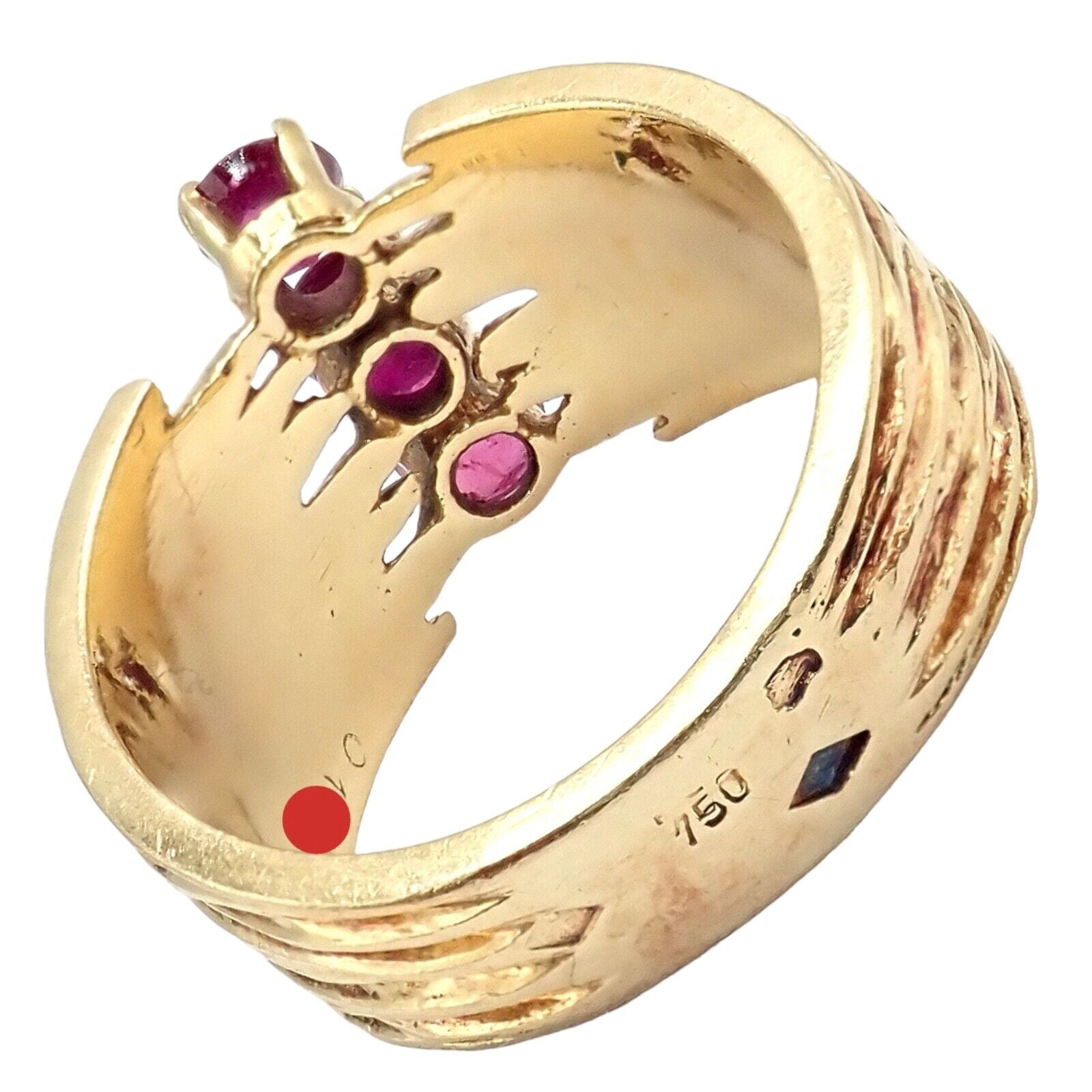 Authentic Vintage Cartier 18k Yellow Gold Ruby Ring for Women - Luxury Jewelry Gift for Anniversary, Engagement & Special Occasions