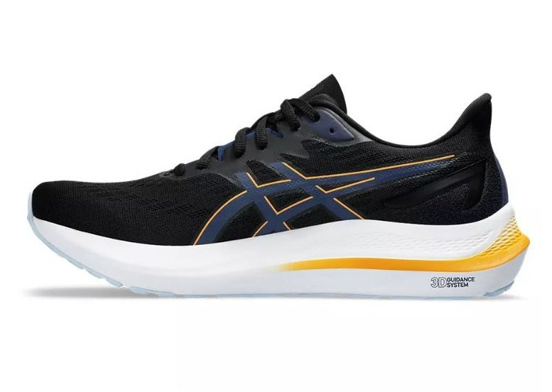 ASICS GT-2000 12 Running Shoes for Men (2E Wide Width) - Black/Yellow - Stability & Cushion for Road Running, Jogging & Gym Workouts