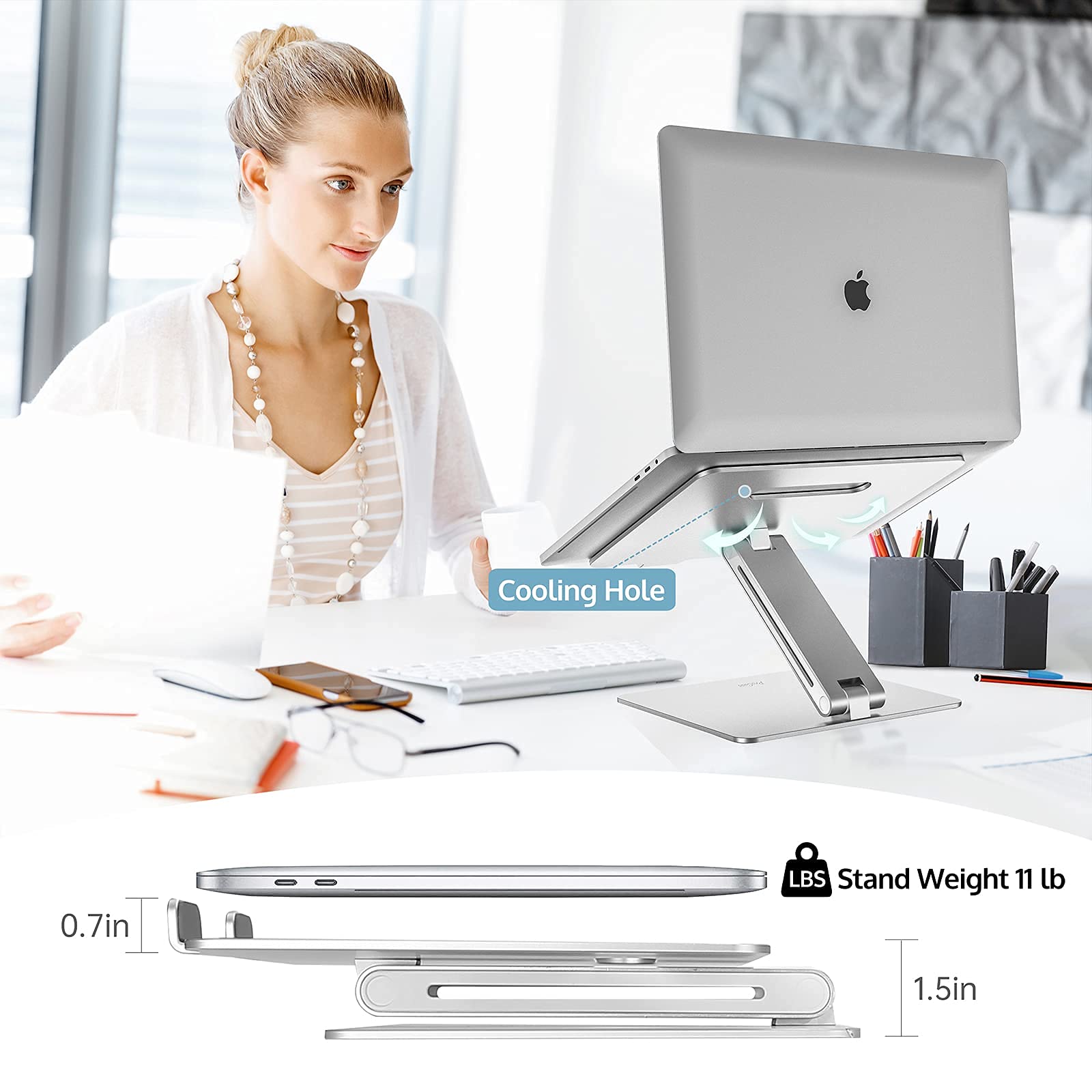 ProCase MacBook Pro 13 Case (2016-2020 Models) with Adjustable Laptop Stand - Protective Sleeve & Ergonomic Stand for Work, Travel, and Home Office Use