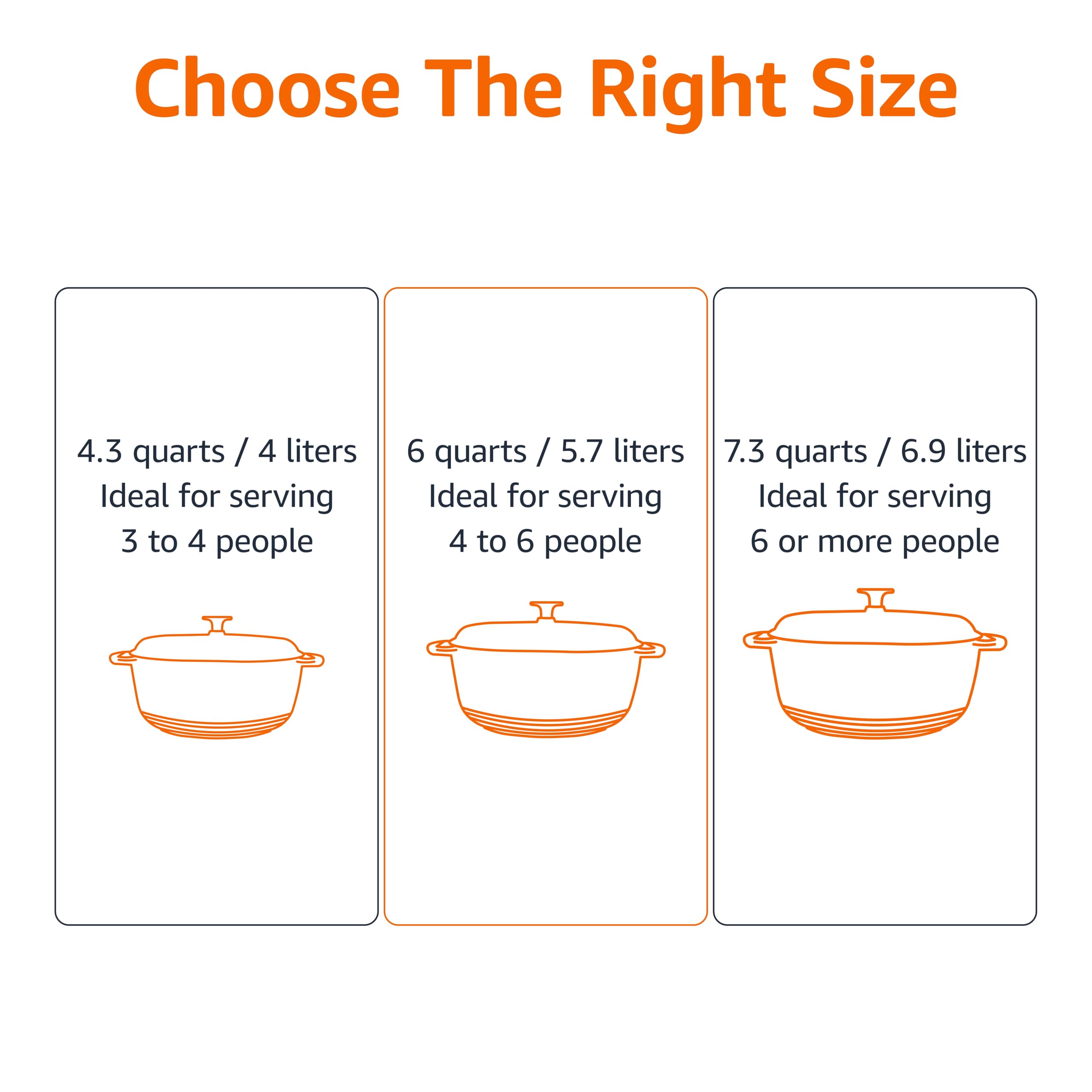 Amazon Basics Enameled Cast Iron Dutch Oven with Lid - 6 Quart Round Heavy-Duty Pot with Dual Handles, Matte White - Perfect for Braising, Stewing, Baking & Slow Cooking Soups