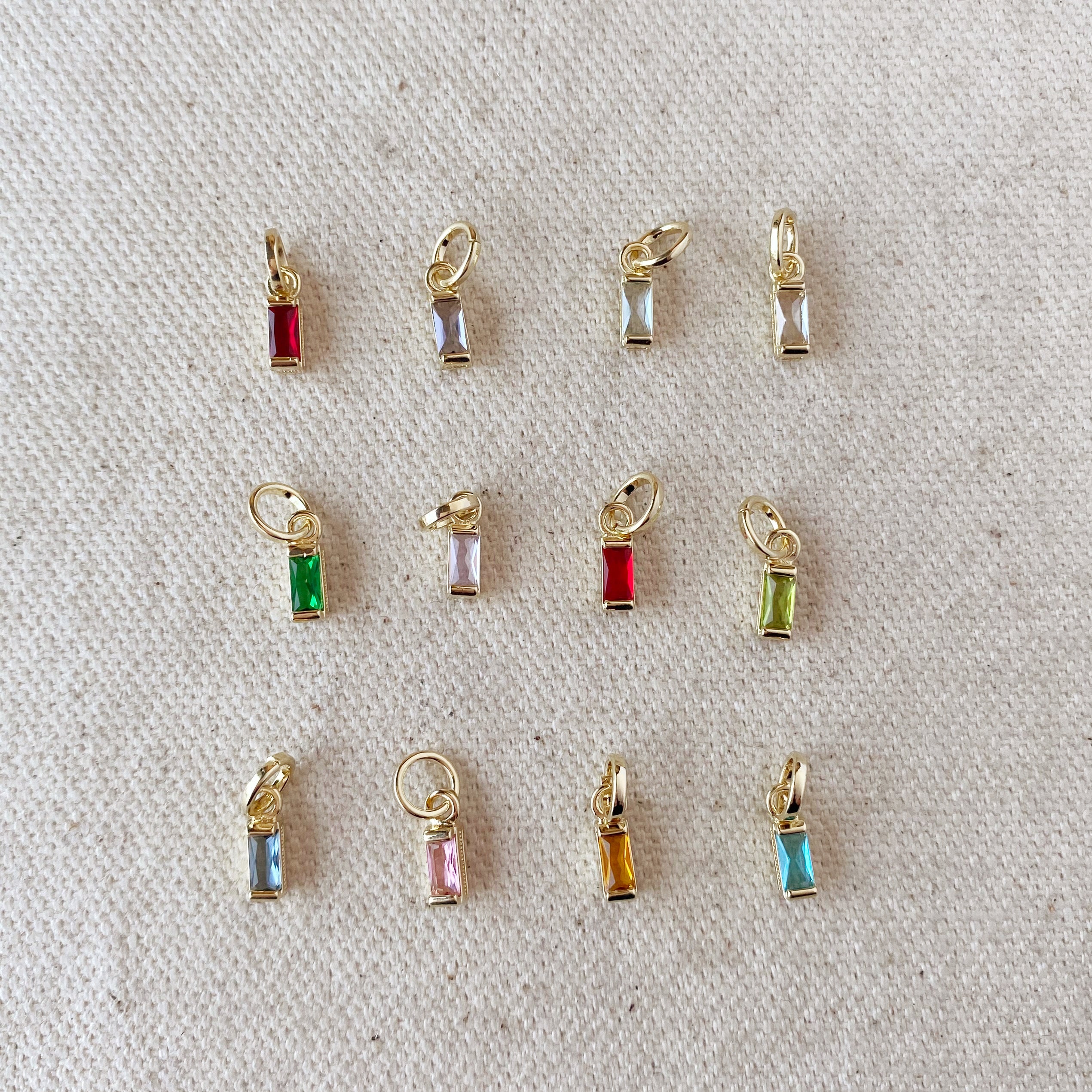 18K Gold Filled Baguette Birthstone Charm Necklace - Personalized Zodiac Pendant for Women - Perfect Gift for Birthday, Anniversary & Mother's Day Jewelry