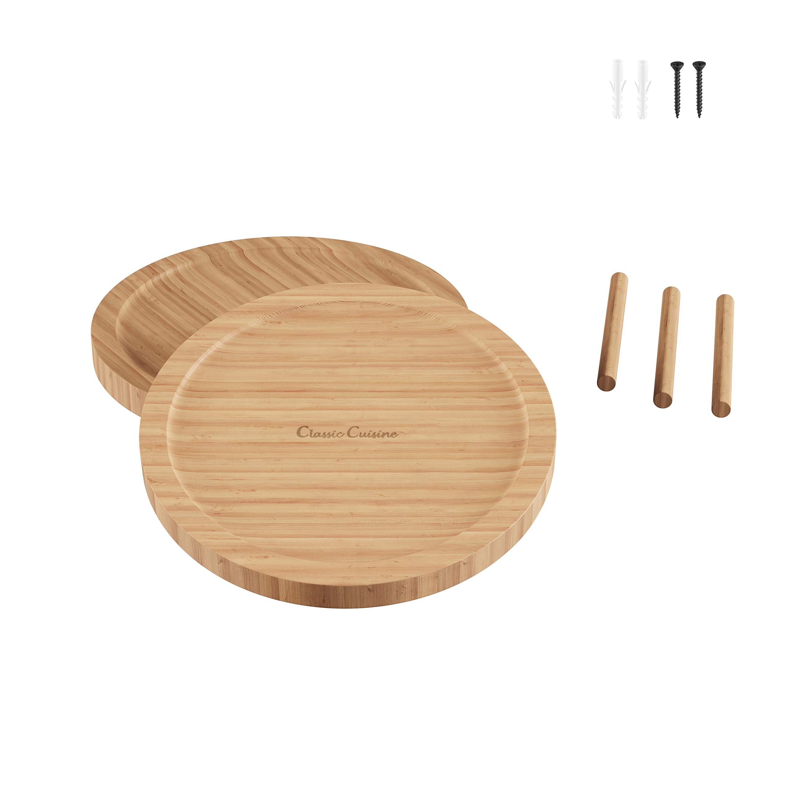 All-Natural Bamboo 10-Inch Two-Tier Lazy Susan Turntable - Round Kitchen Organizer for Spices, Condiments & Makeup | Perfect for Pantry, Dining Table & Vanity Display