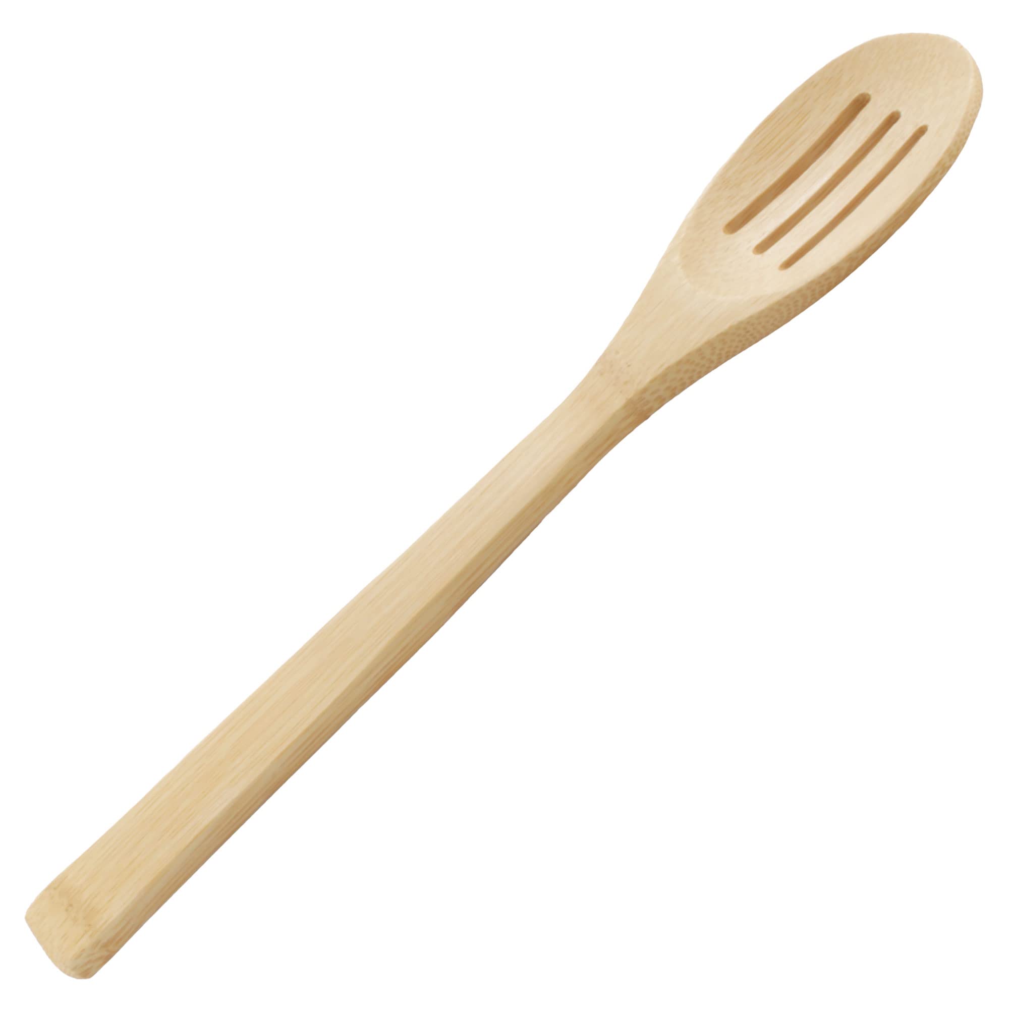 Bamboo Cooking Utensils Set - 5 Piece Natural Wooden Slotted Spoon & Kitchen Tools for Healthy Cooking | Perfect for Stirring, Serving, and Sauteing Vegetables, Pasta & Soups