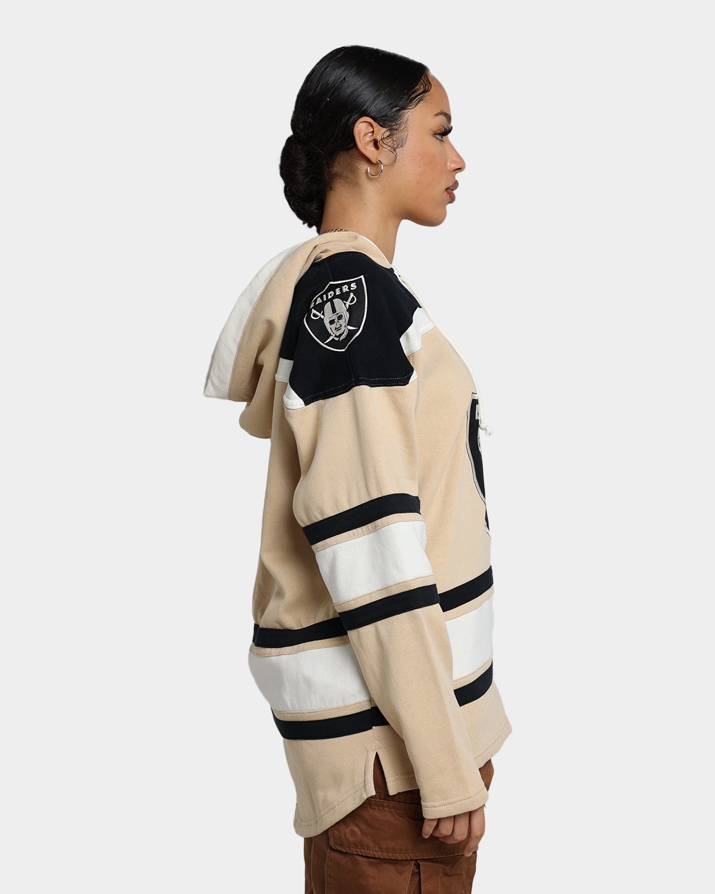 47 Brand Las Vegas Raiders Superior Lacer Hoodie Khaki - Men's NFL Team Zip Up Sweatshirt for Game Day & Casual Wear