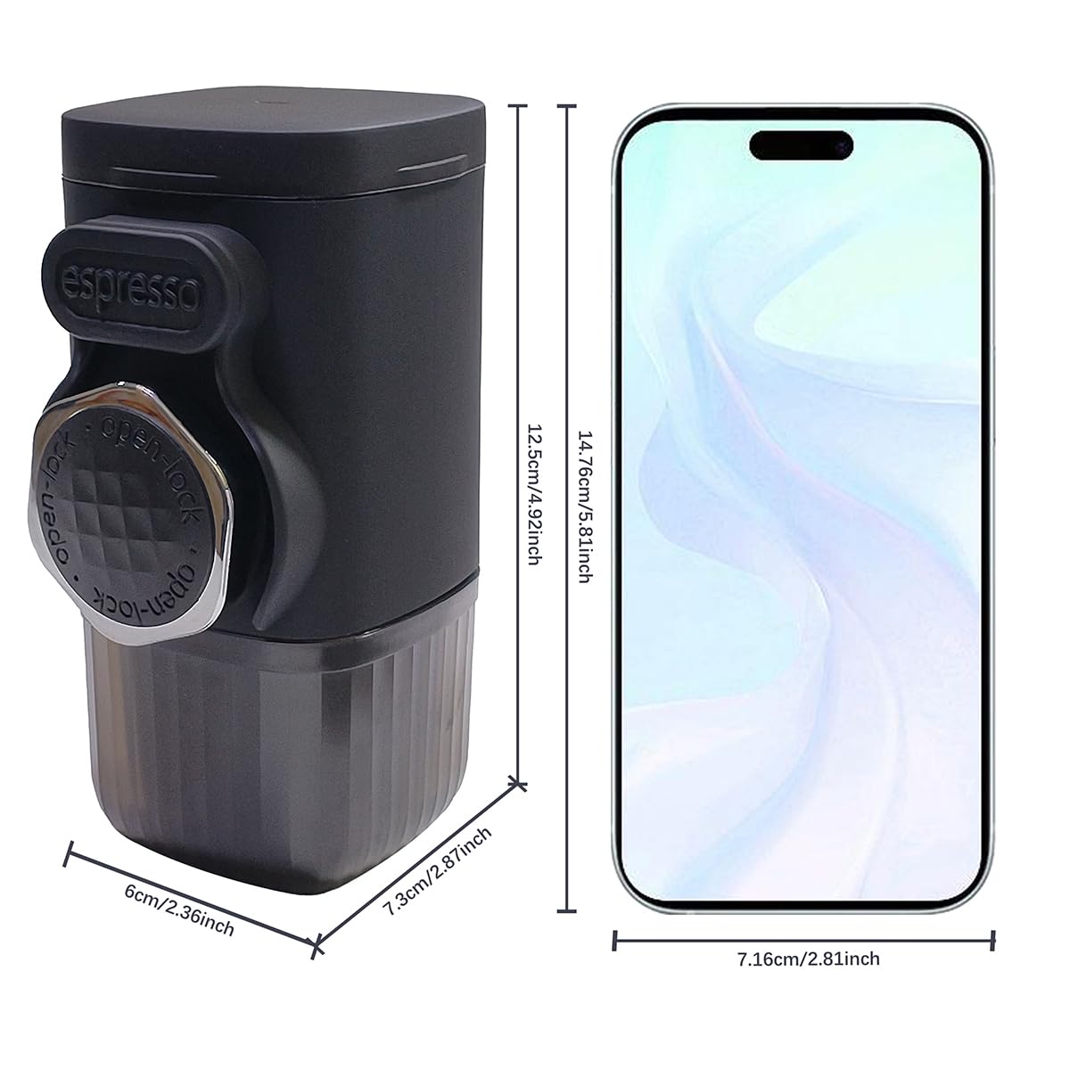 Portable Espresso Maker - 2 in 1 Manual Coffee Machine for Ground Coffee & Pods, 15 Bar Handheld Espresso Maker for Camping, Travel, Office & Home Use | Perfect for Outdoor Adventures & Daily Coffee Fix