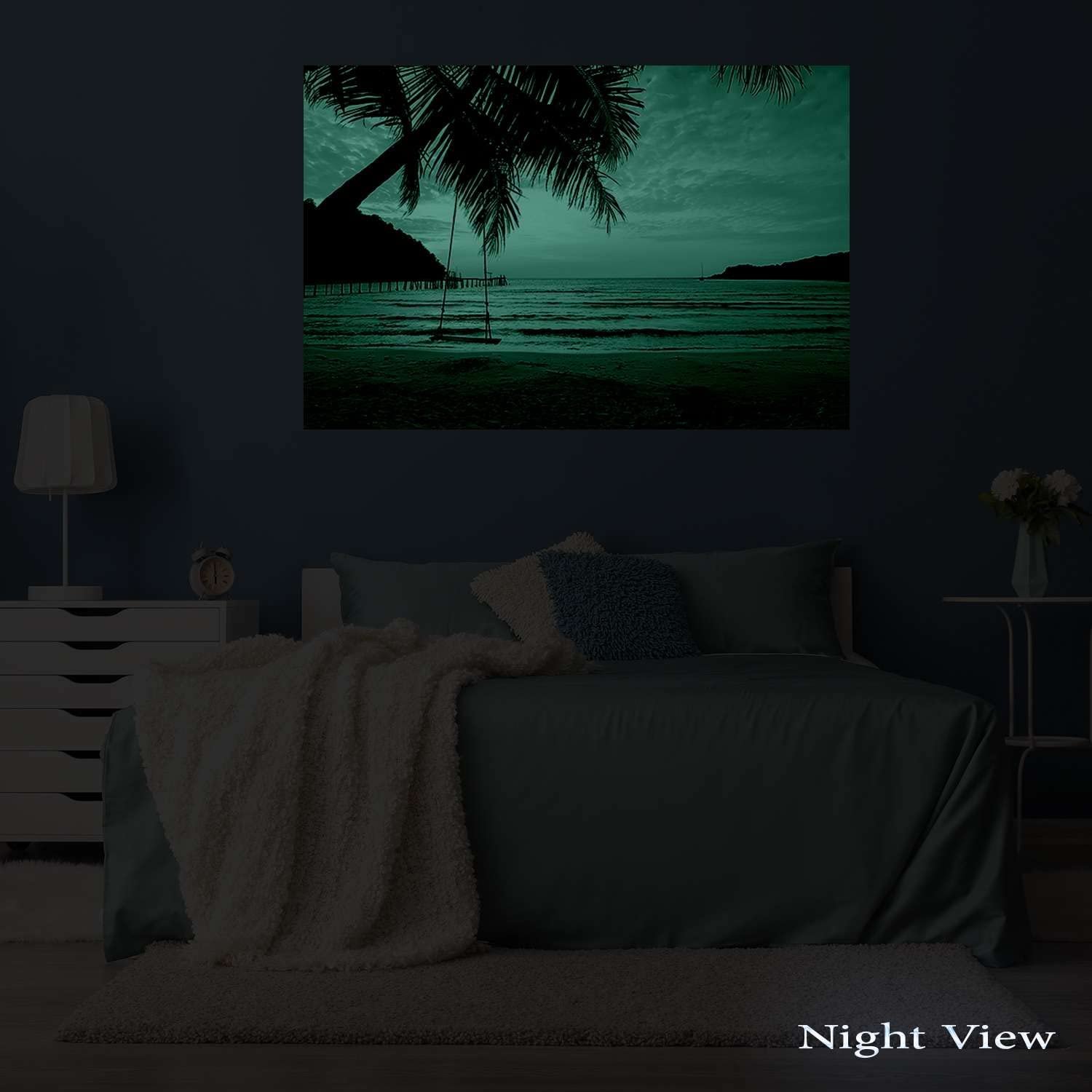 Startonight Purple Beach Landscape Canvas Wall Art - 32