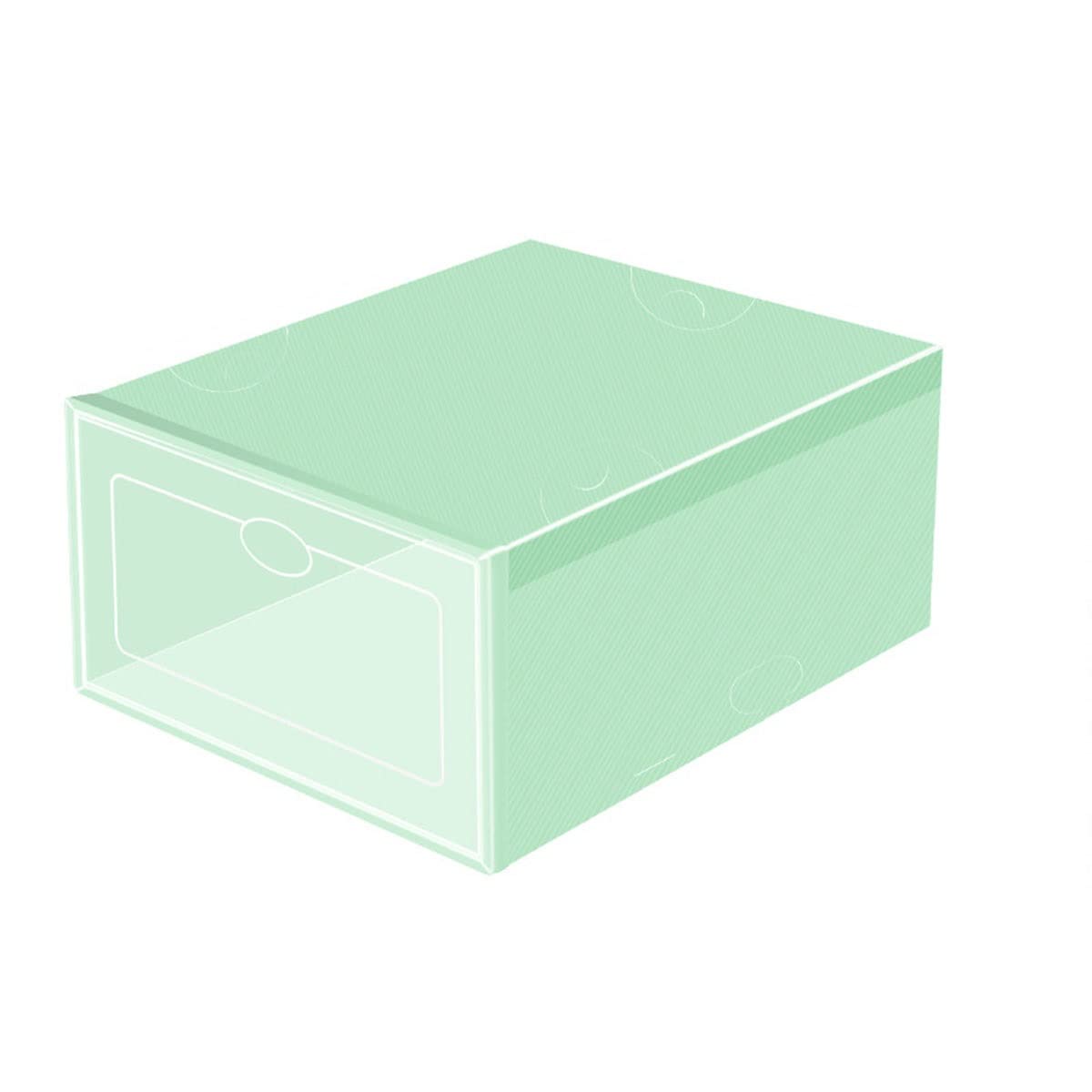 HUKSXZ Clear Stackable Shoe Storage Boxes - Large Sturdy Plastic Shoe Organizer with Drop Front Design for Sneakers Display (Fits Up to Size 12.8