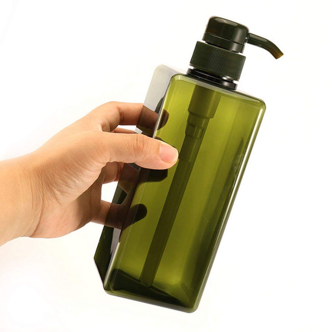 BESTOTTAM 650ml Refillable Empty Plastic Bottle for Liquid, Shampoo, Soap Dispenser - Travel Size Dark Green Bottles for Hand Wash, Body Lotion, Massage Oils | Perfect for Bathroom, Gym, Travel & Camping Essentials