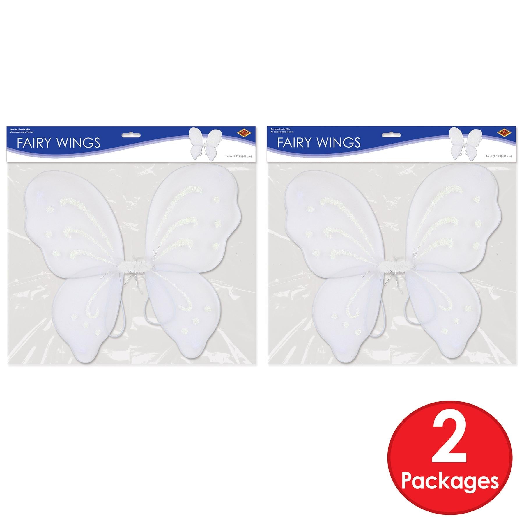 12 Pack Beistle Halloween Nylon Fairy Wings - White Costume Accessories for Kids & Adults - Perfect for Halloween Parties, Cosplay & Dress-Up