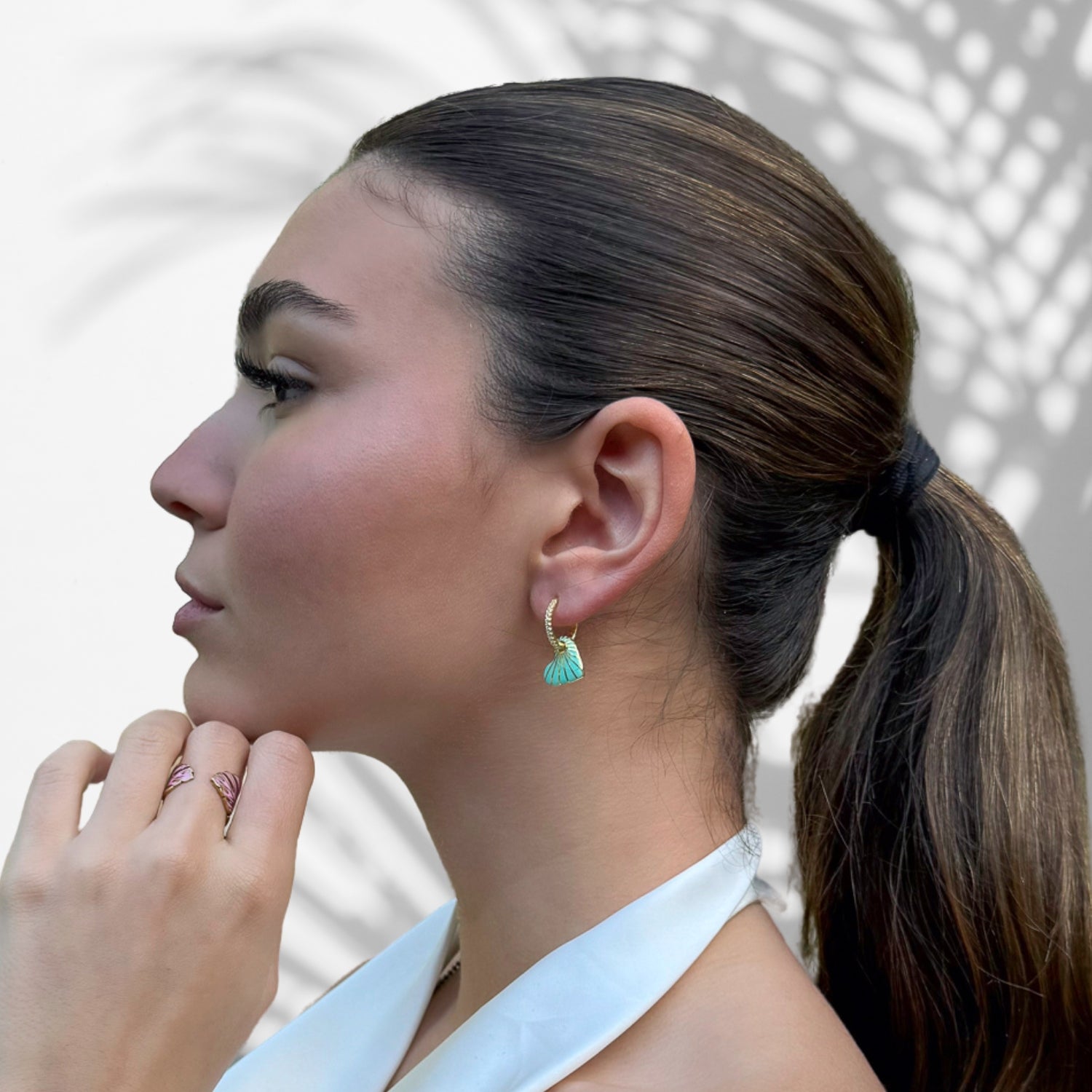 Green Enamel Heart Diamond Hoop Gold Earrings for Women - Elegant Dangle Drop Earrings for Valentine's Day, Anniversary Gift, Party & Wedding Jewelry
