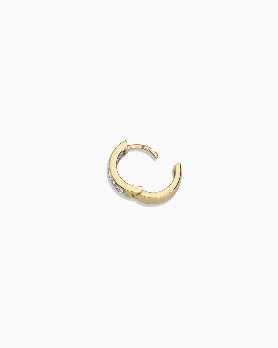 Diamond Rose Single Huggie Earrings - Dainty Gold Hoop Earrings for Women, Minimalist Everyday Jewelry Gift for Her | Perfect for Date Nights, Weddings & Special Occasions