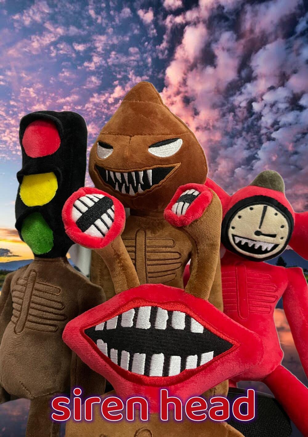 4 Pack Siren Head Plush Toys Set - Cute Cartoon Dog, Cat & Rabbit Stuffed Animals - Halloween Christmas Horror Plushies for Home Decor, Party Favors, Birthday Gifts - Perfect for Kids Room, Scary Movie Nights & Cosplay Props