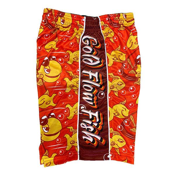 **Boys' Gold Flowing Fish Print Swim Shorts - Quick Dry, Comfortable Beach & Pool Swimwear for Kids**