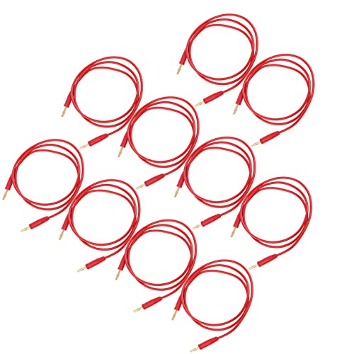 High Conductivity 15A Banana Plug Test Leads - 1000V Heat Resistant for Multimeters (Red) - Perfect for Electrical Testing