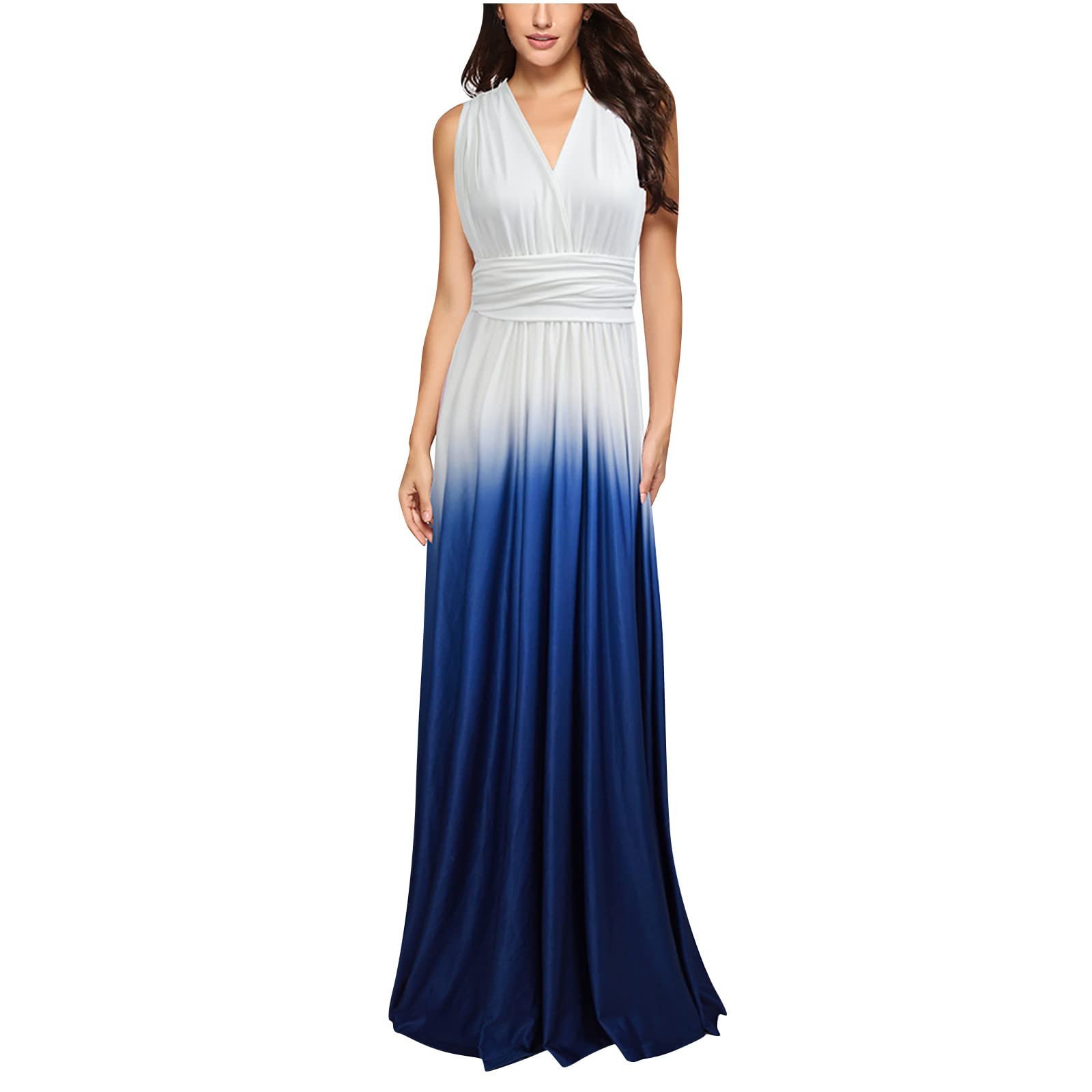 Floral Maxi Dress for Women - Cross Back Design, Multiple Ways to Wear, Elegant Wedding Guest Dress | Perfect for Summer Weddings, Beach Vacations & Special Occasions
