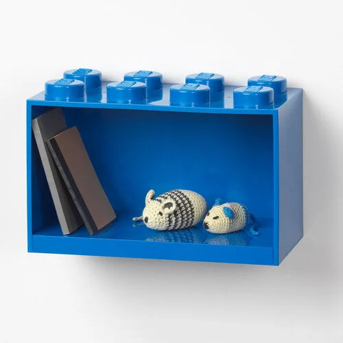 Blue Lego Brick Shelf with 8 Studs - 30% Off - Perfect for Organizing and Displaying Lego Collections in Kids' Rooms & Play Areas