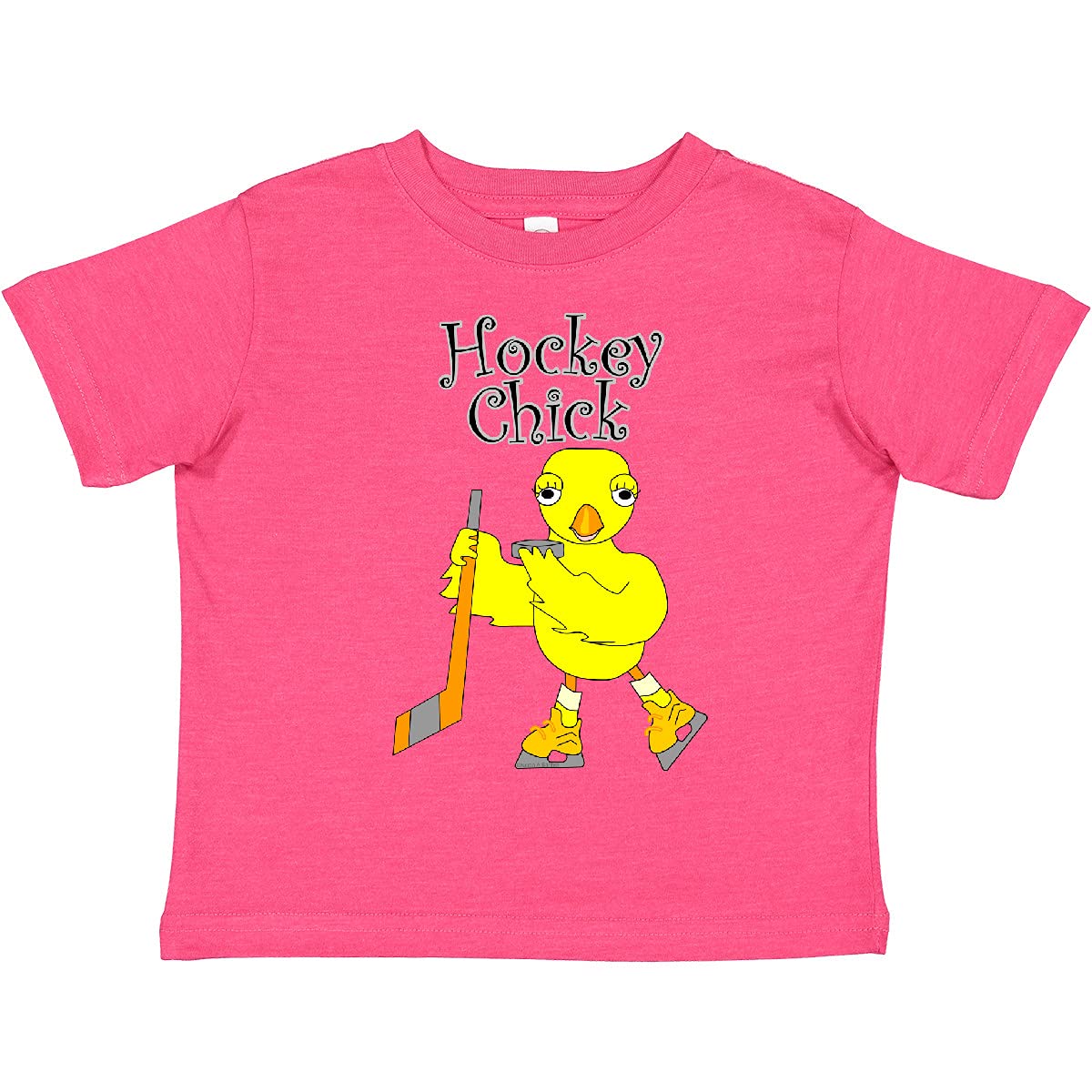 Inktastic Hockey Chick Text Toddler T-Shirt - Cute Hockey Lover Outfit for Toddlers - Perfect for Game Days, Sports Events & Playdates
